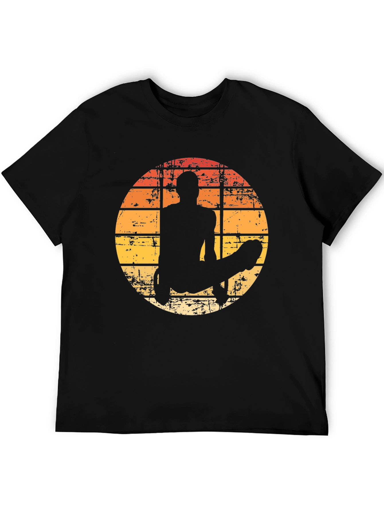 Black Retro Gymnast Graphic T-Shirt view 5