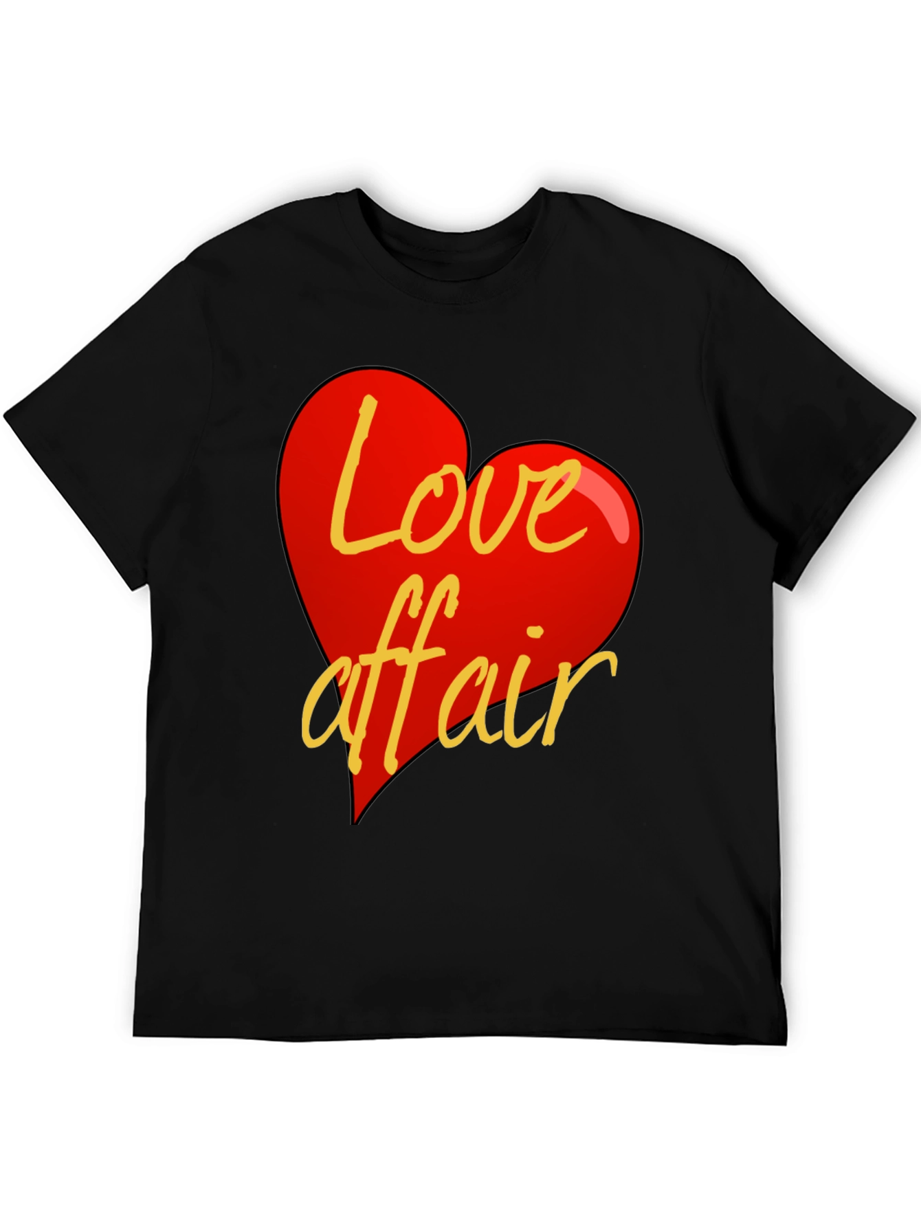 Black Love Affair Graphic Tee - Black Crew Neck T-Shirt view 5