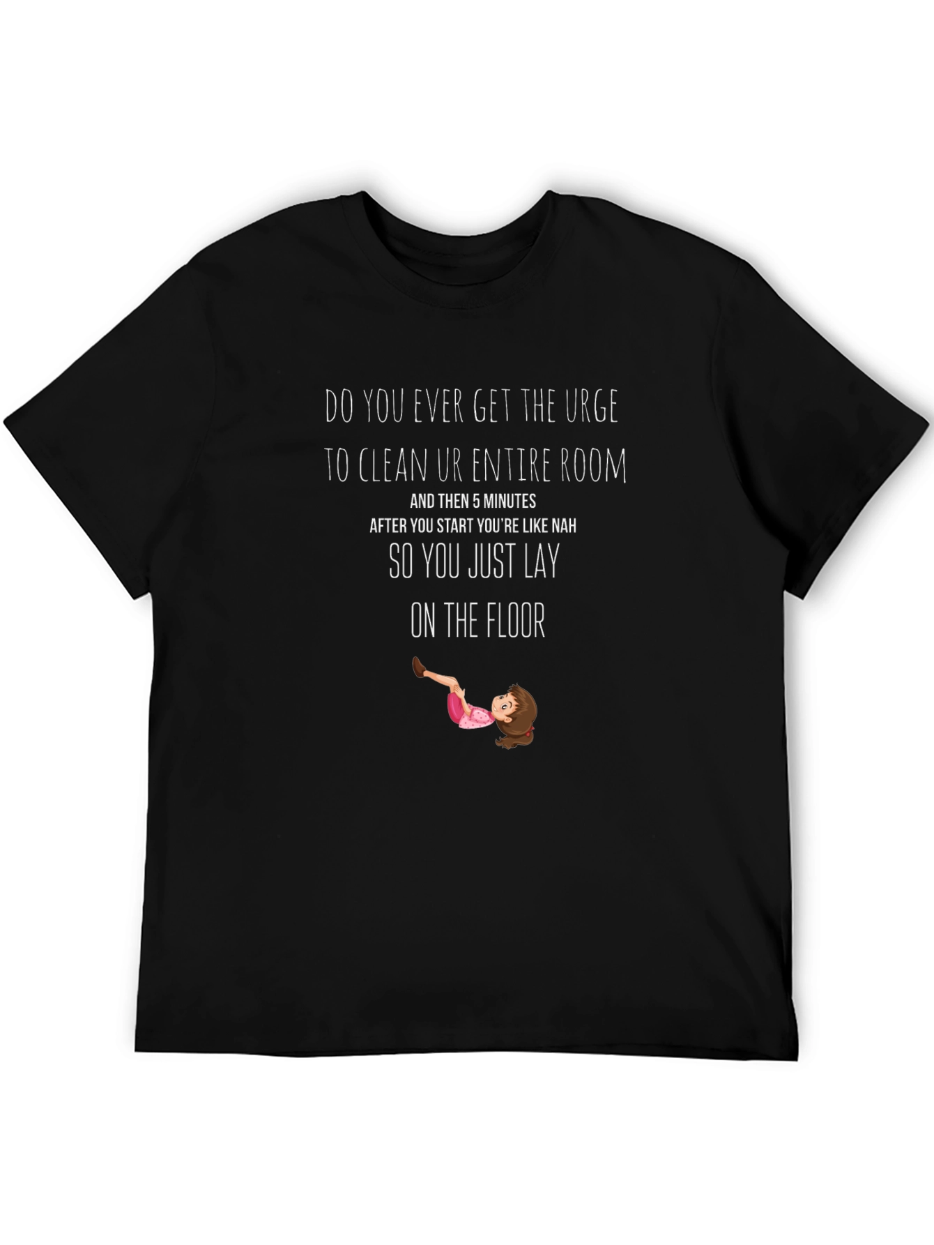 Black Funny Cleaning Urge T-Shirt view 5