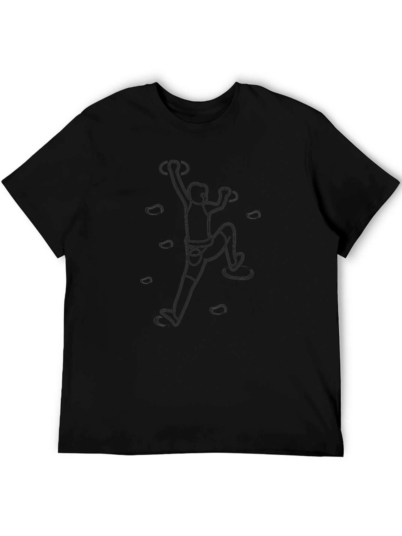 Black Climbing T-Shirt - Minimalist Rock Climber Design view 5