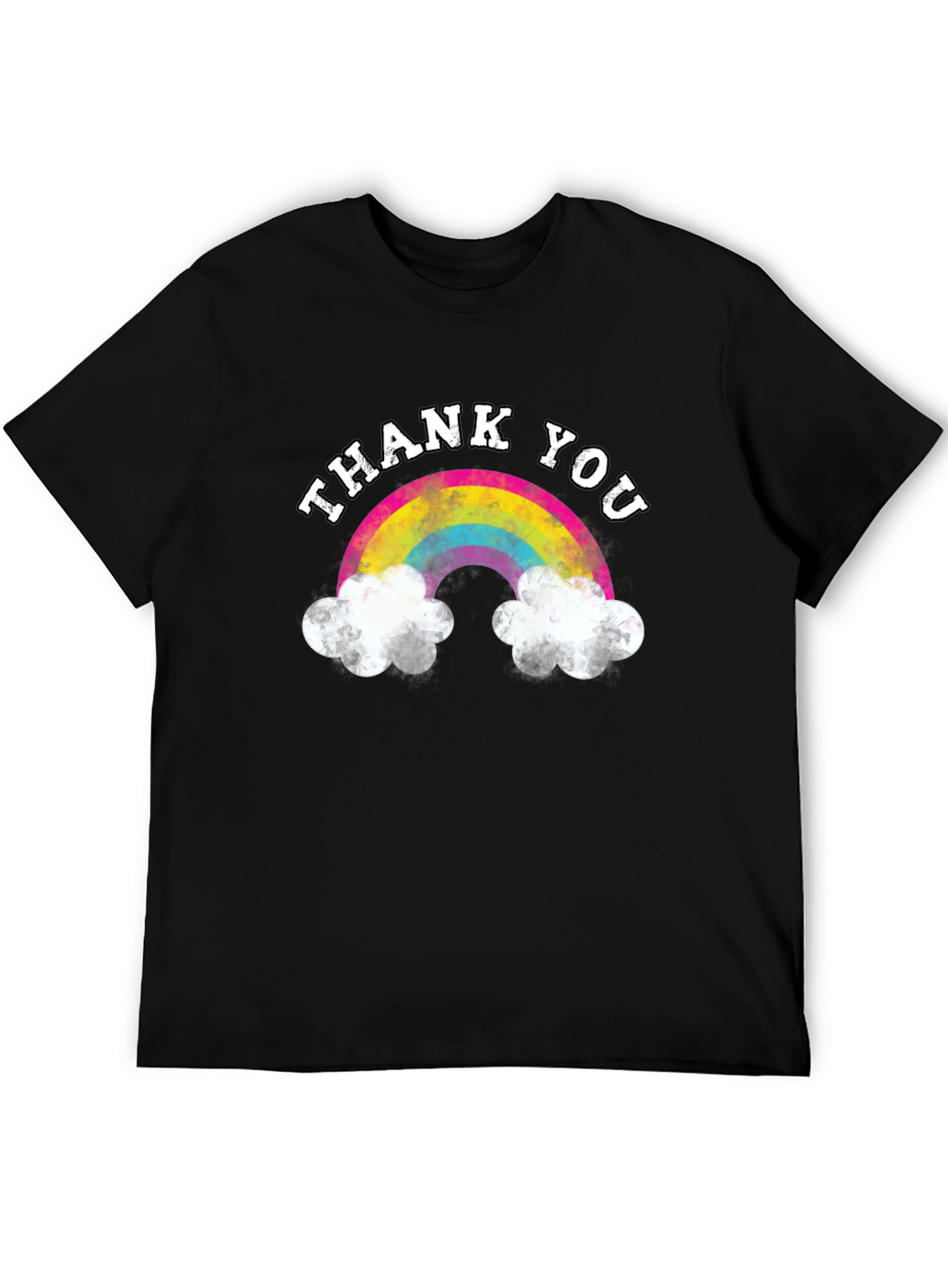 Black Thank You Rainbow Graphic T-Shirt view 5
