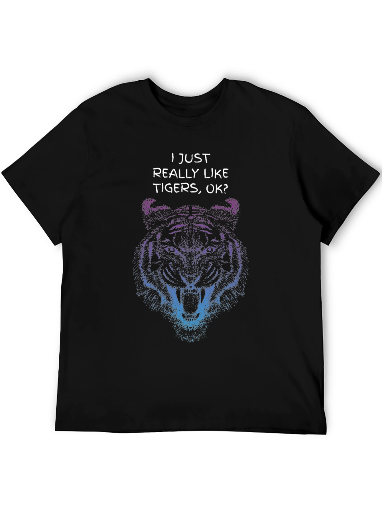 Black Tiger Graphic T-Shirt - "I Just Really Like Tigers" view 5