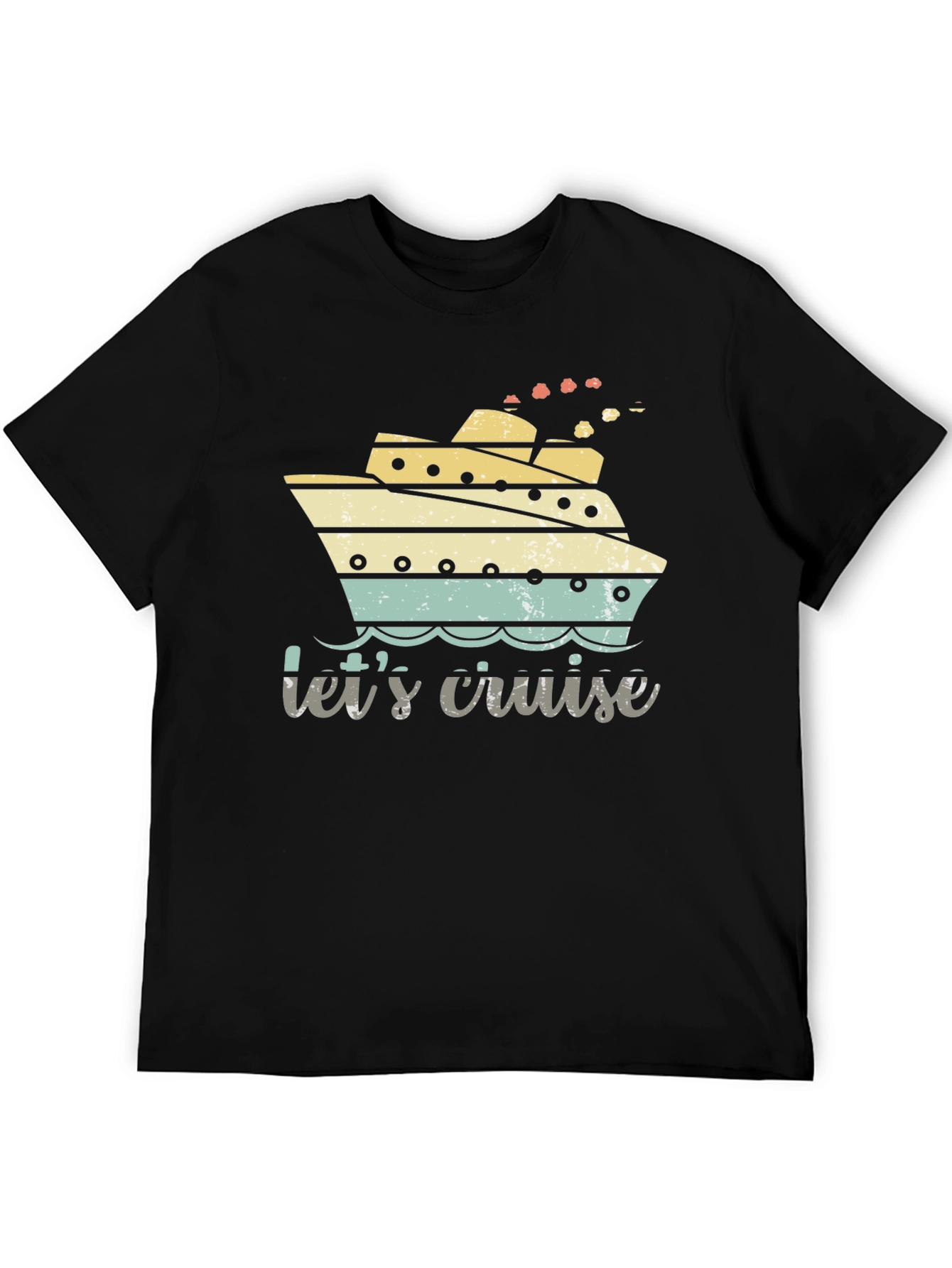 Black Let's Cruise Tee - Nautical Vacation Shirt view 5