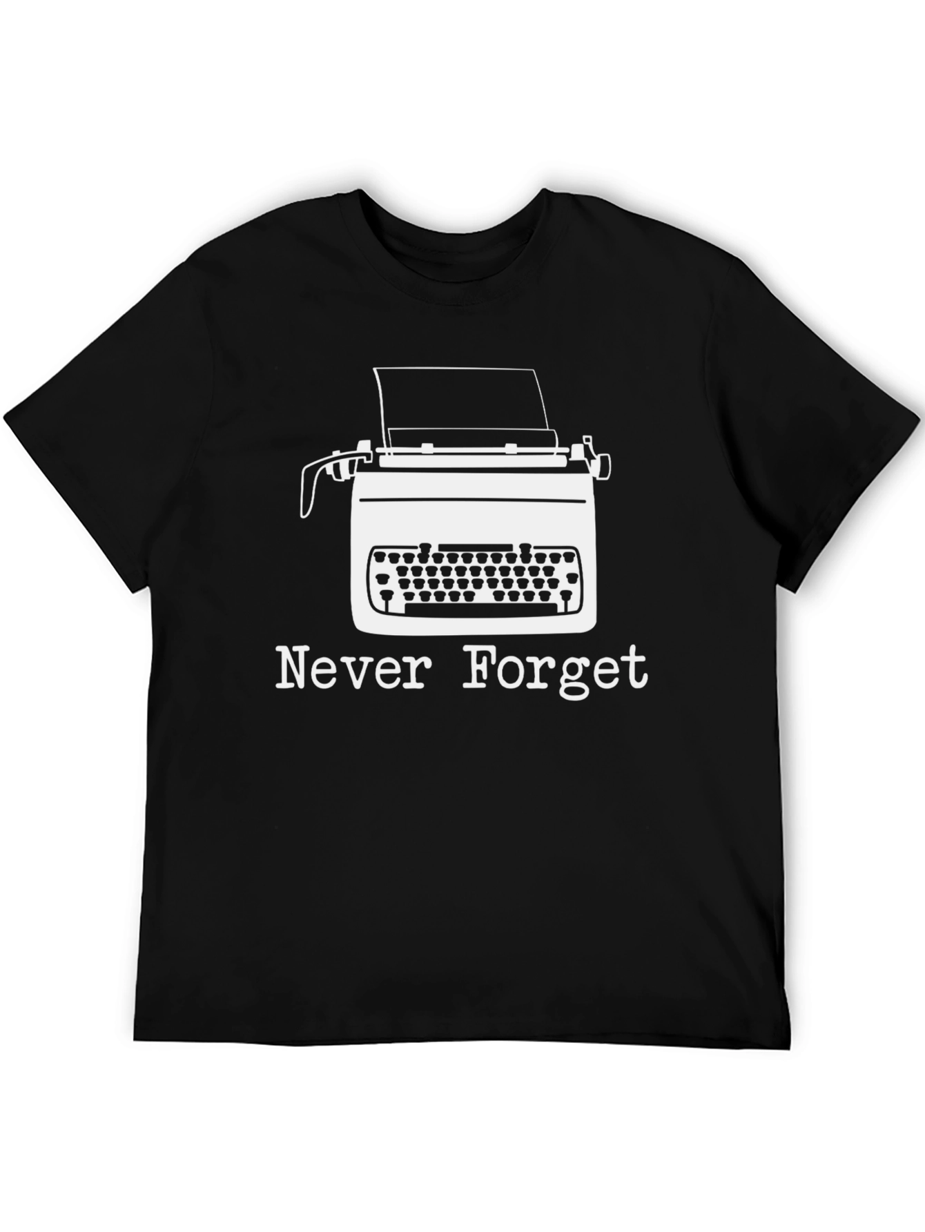 Black Never Forget Typewriter Graphic Tee view 5
