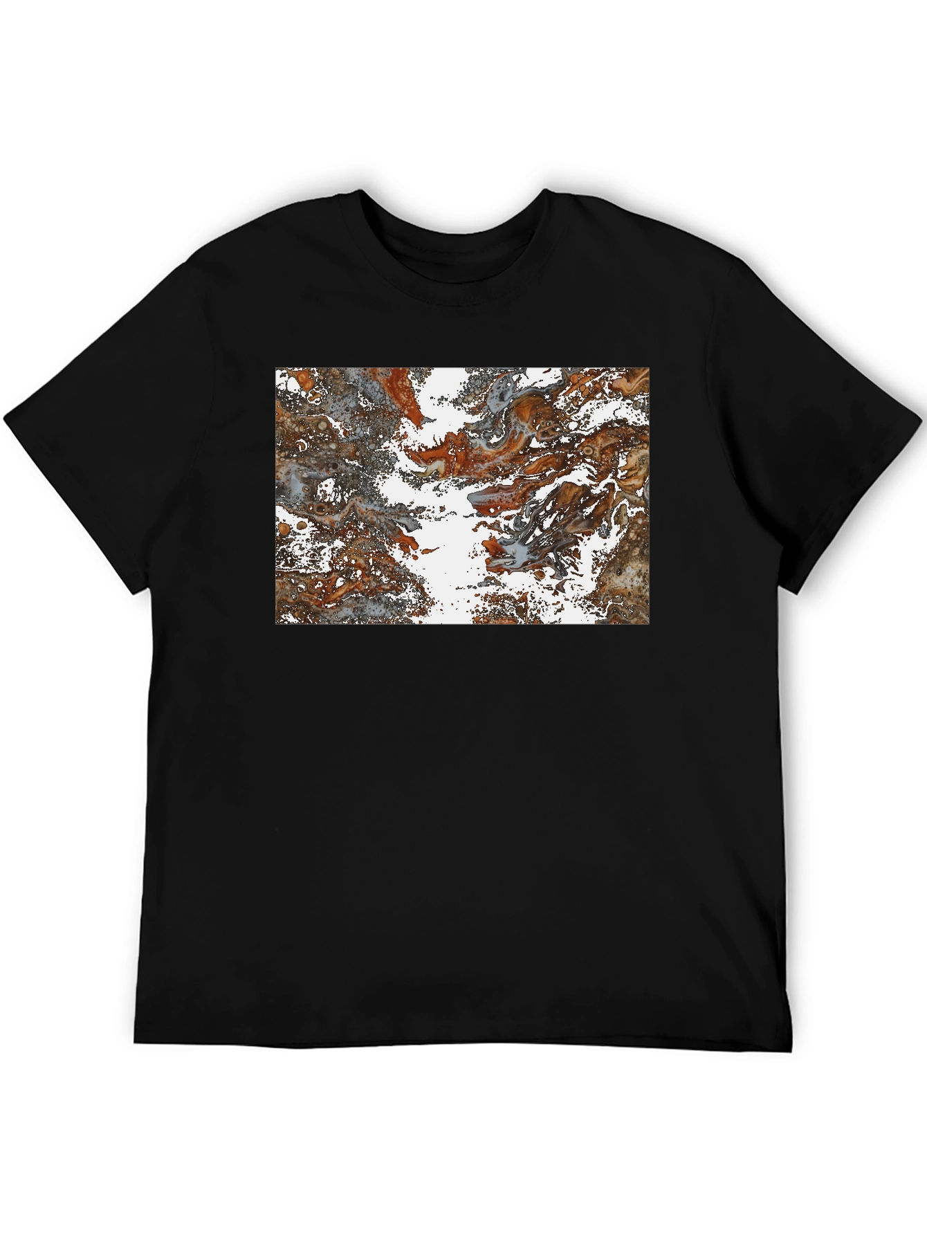 Black Abstract Swirl Graphic Print T-Shirt view 5