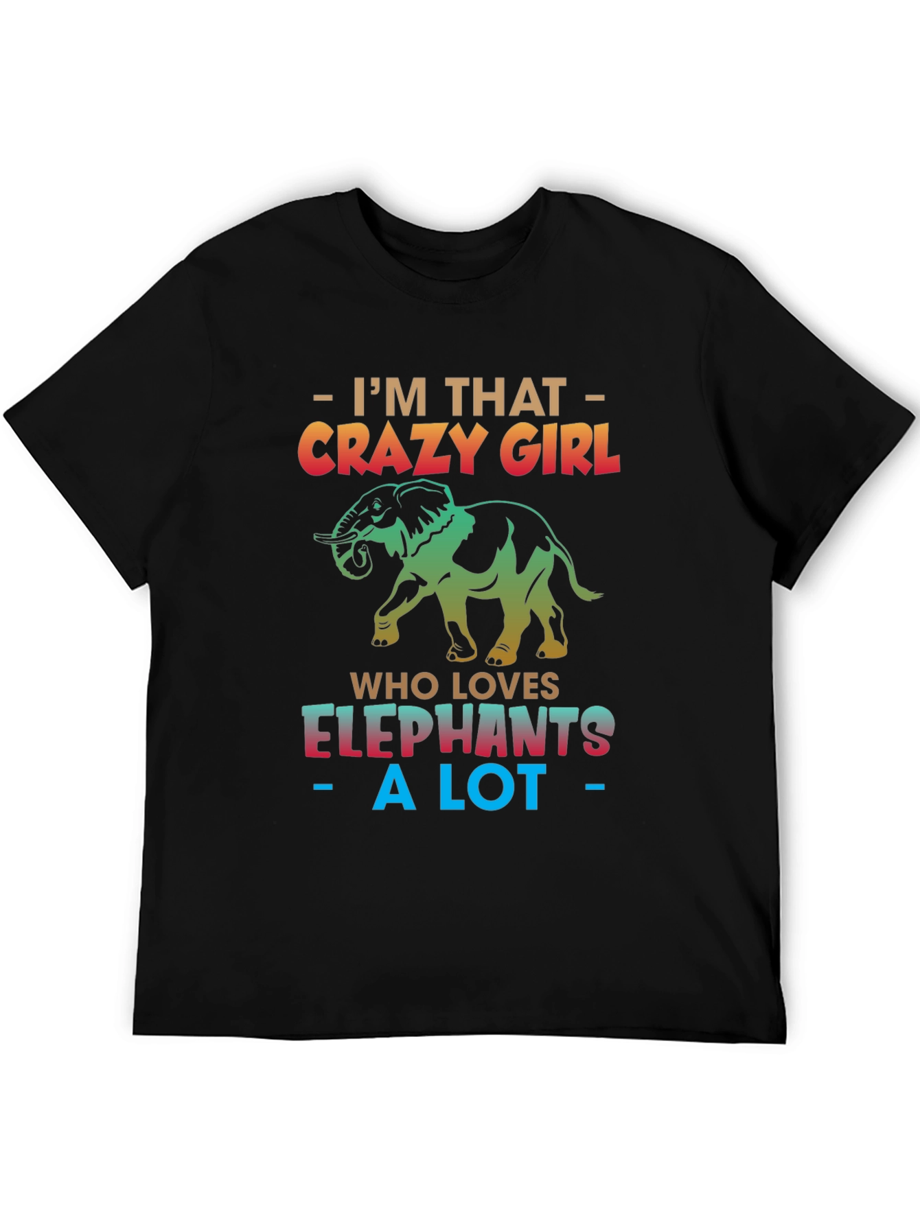 Black Crazy Elephant Girl T-Shirt view 5