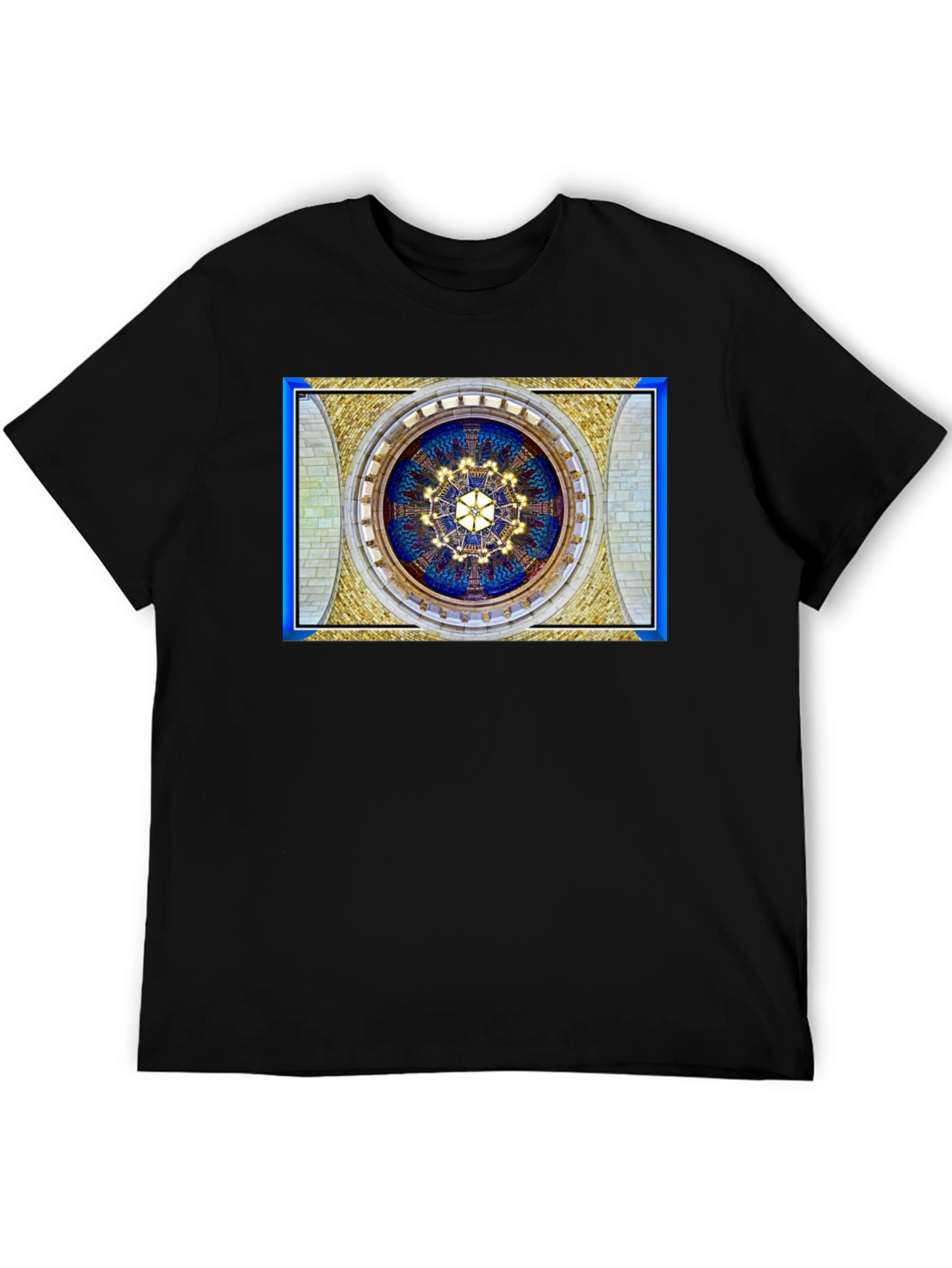Black Architectural Ceiling Art T-Shirt view 5