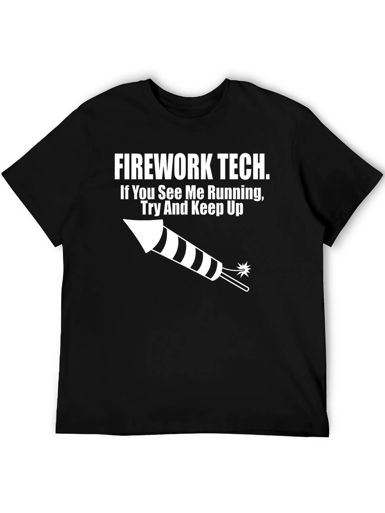 Black Firework Tech Graphic Tee - Try And Keep Up view 5