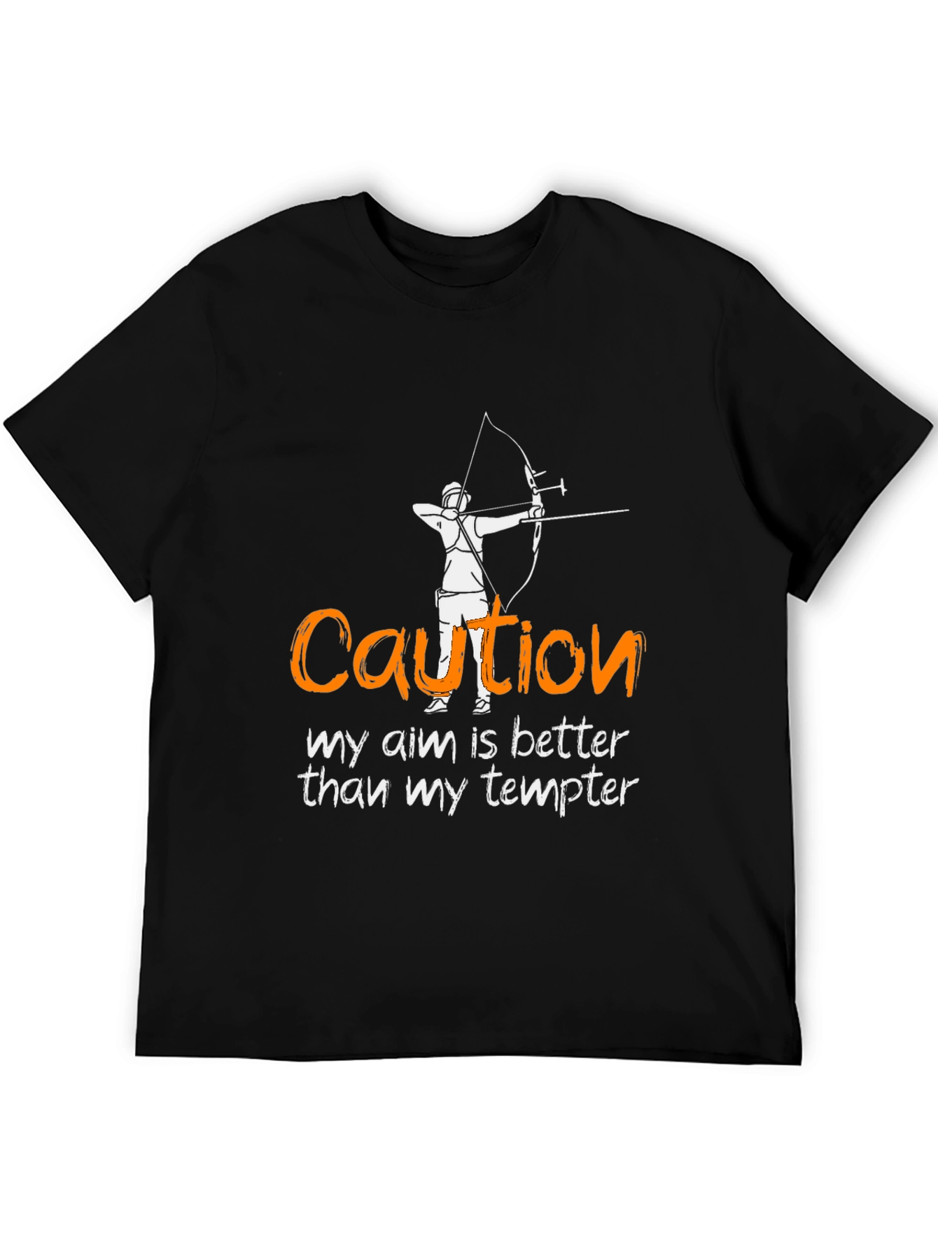 Black Caution: Archery Aim T-Shirt view 5