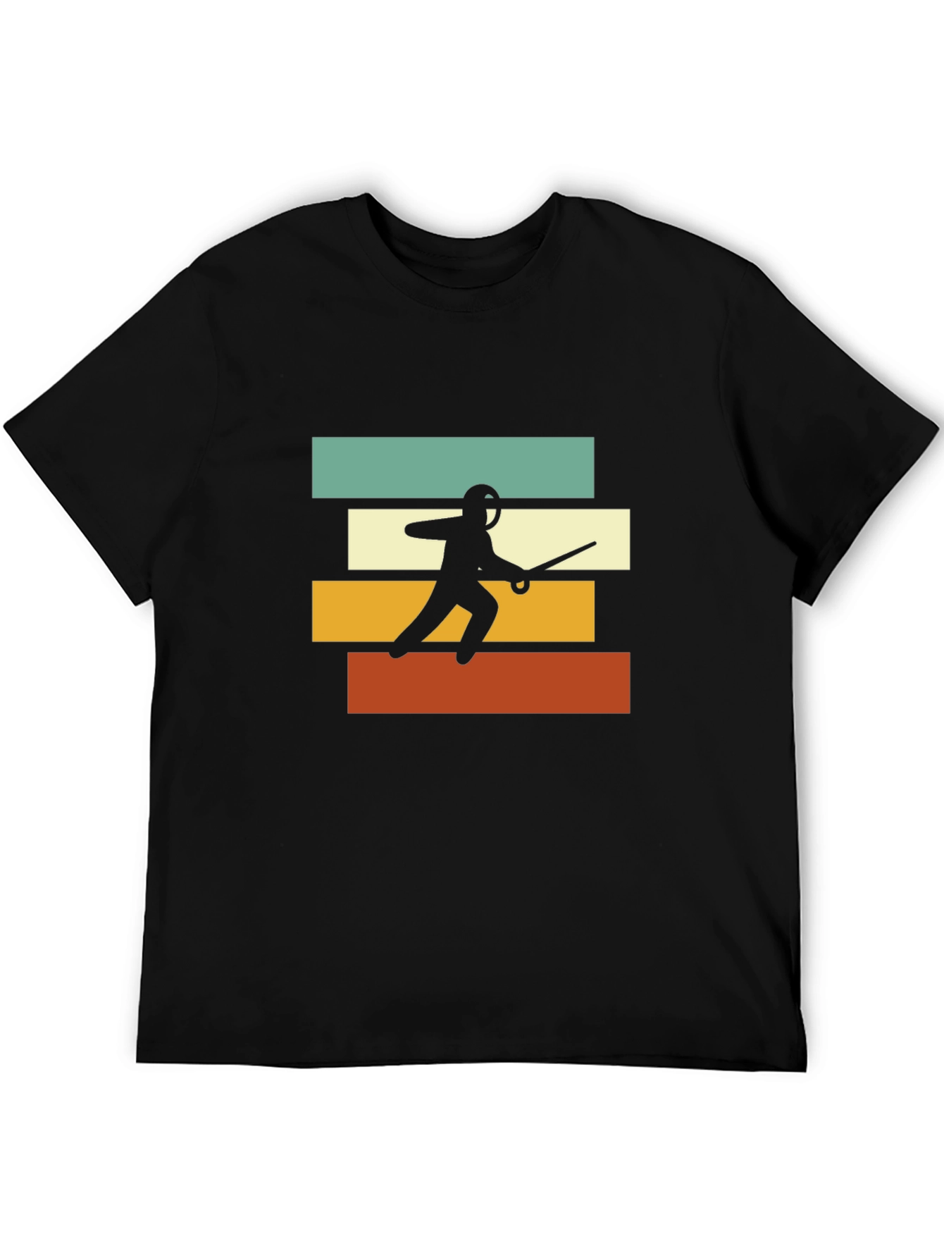 Black Fencing Retro T-Shirt - Black view 5