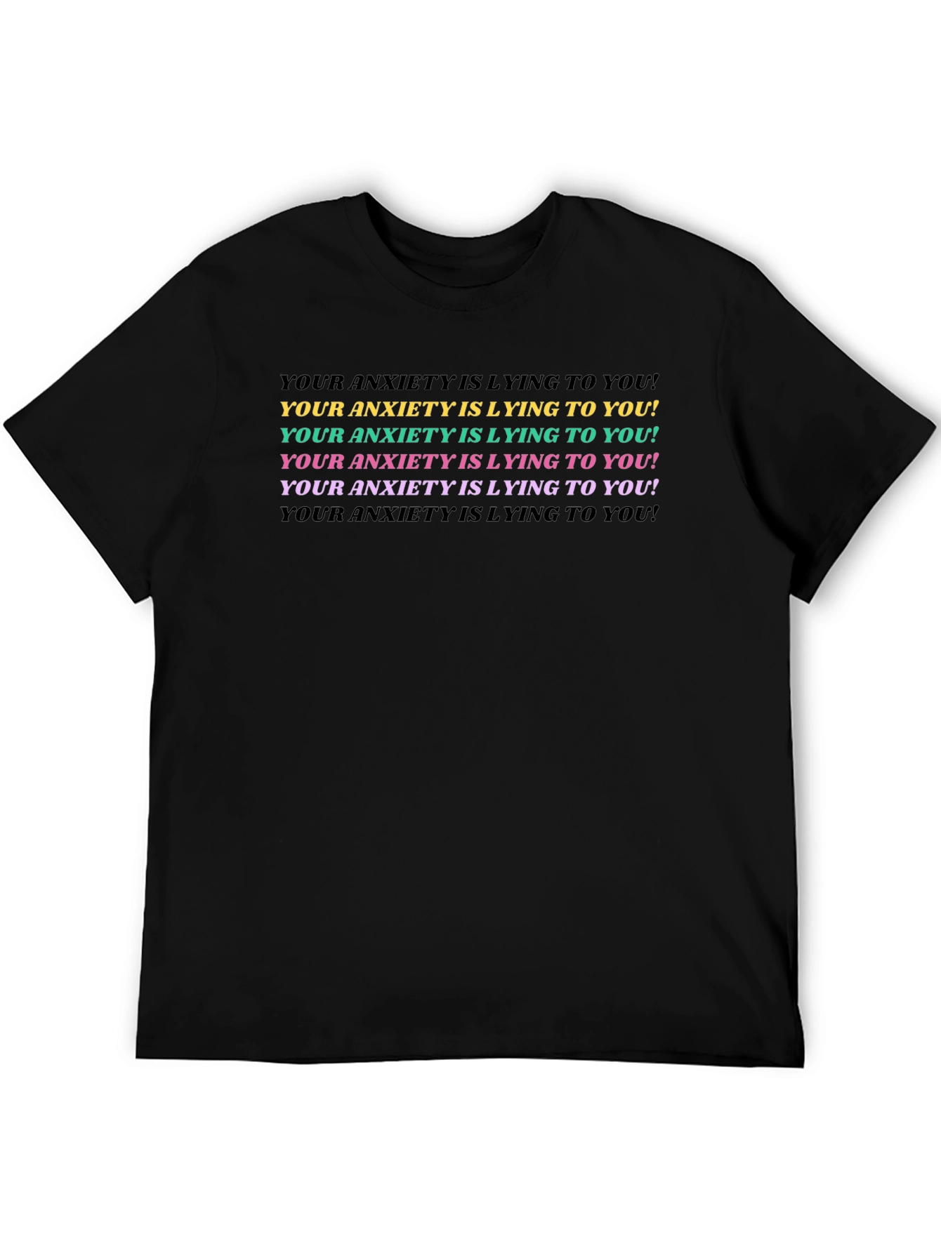 Black Anxiety Truth Tee - Bold Statement Comfort Fit view 5