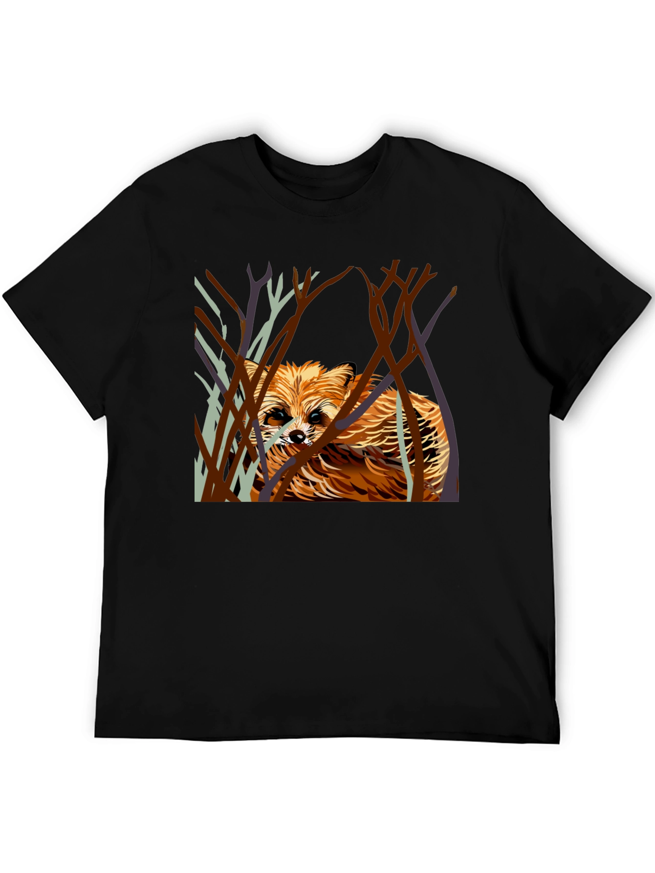 Black Raccoon in the Woods Graphic T-Shirt view 5