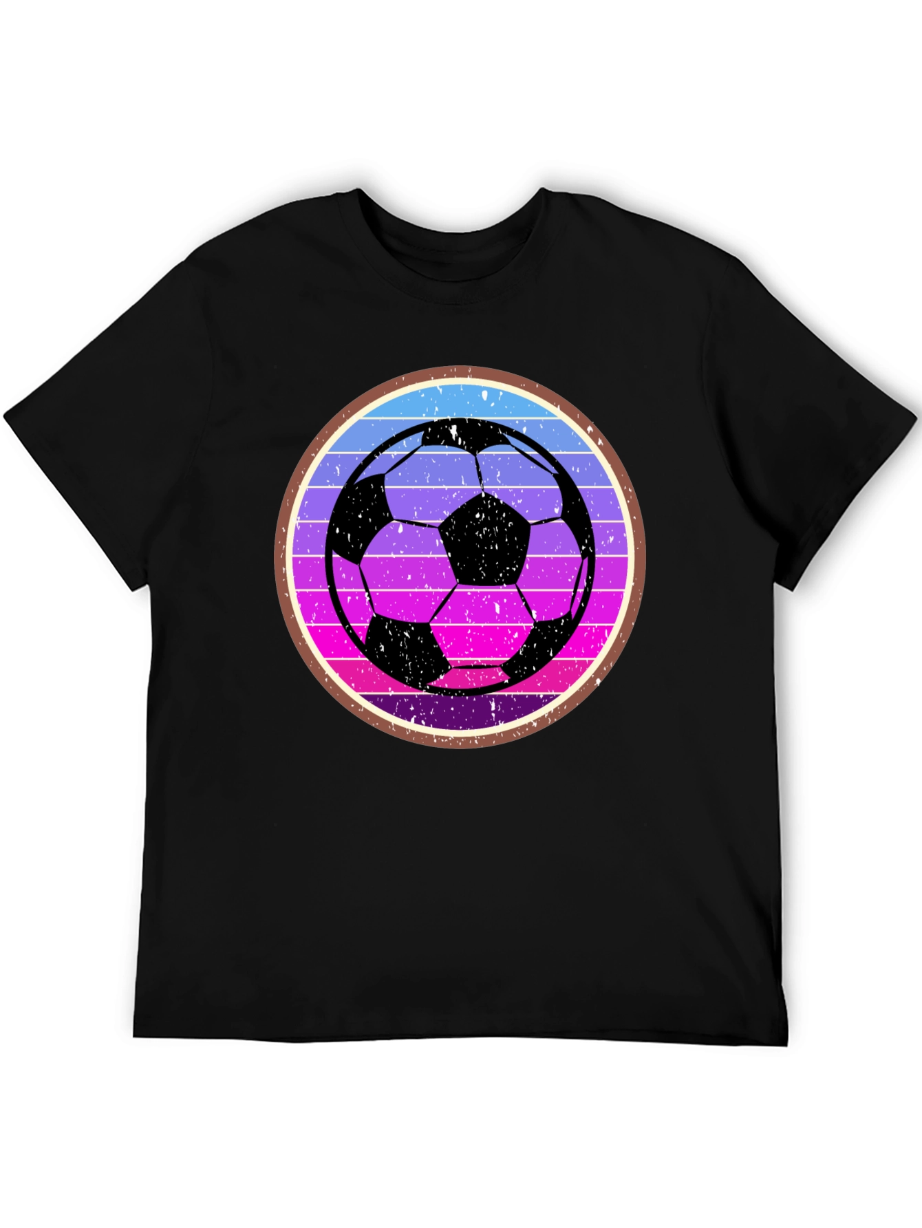 Black Retro Soccer Ball Graphic Tee view 5