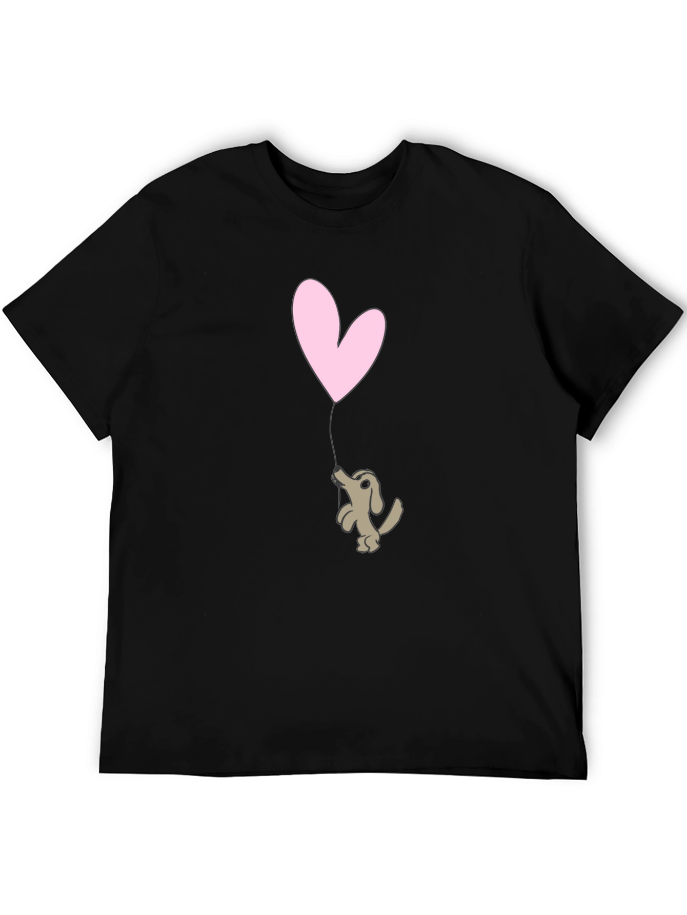 Black Puppy Love Graphic Tee - Black Cotton T-Shirt view 5