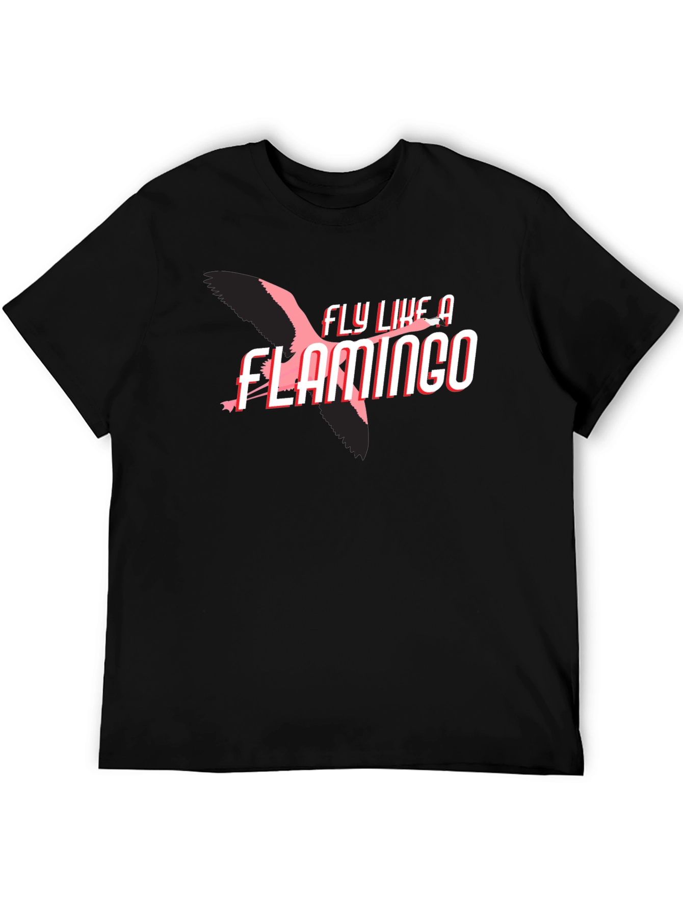 Black Fly Like a Flamingo Graphic Tee - Black view 5