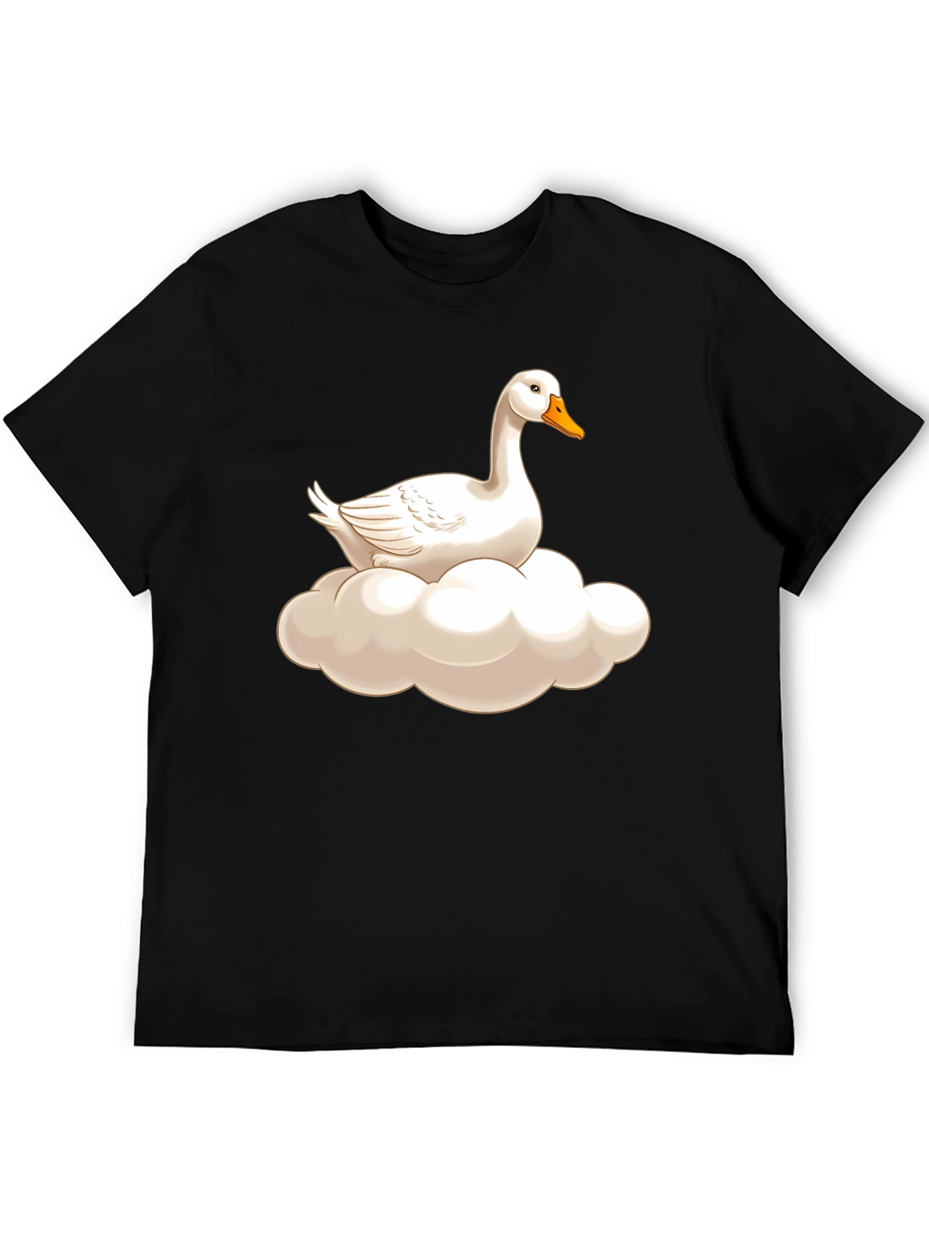 Black Goose on Cloud Graphic Tee - Black Cotton T-Shirt view 5