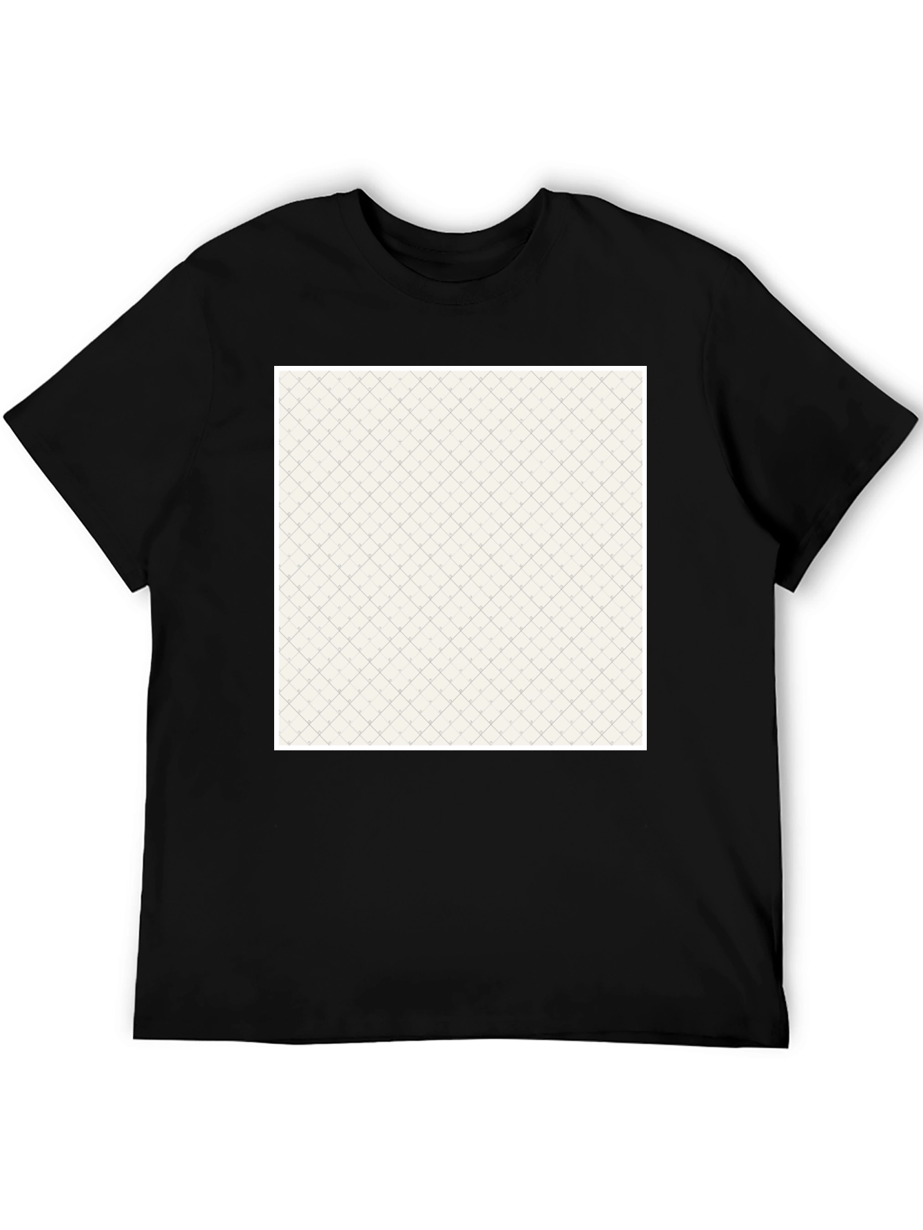 Black Black Crew Neck Tee with Textured Pattern view 5