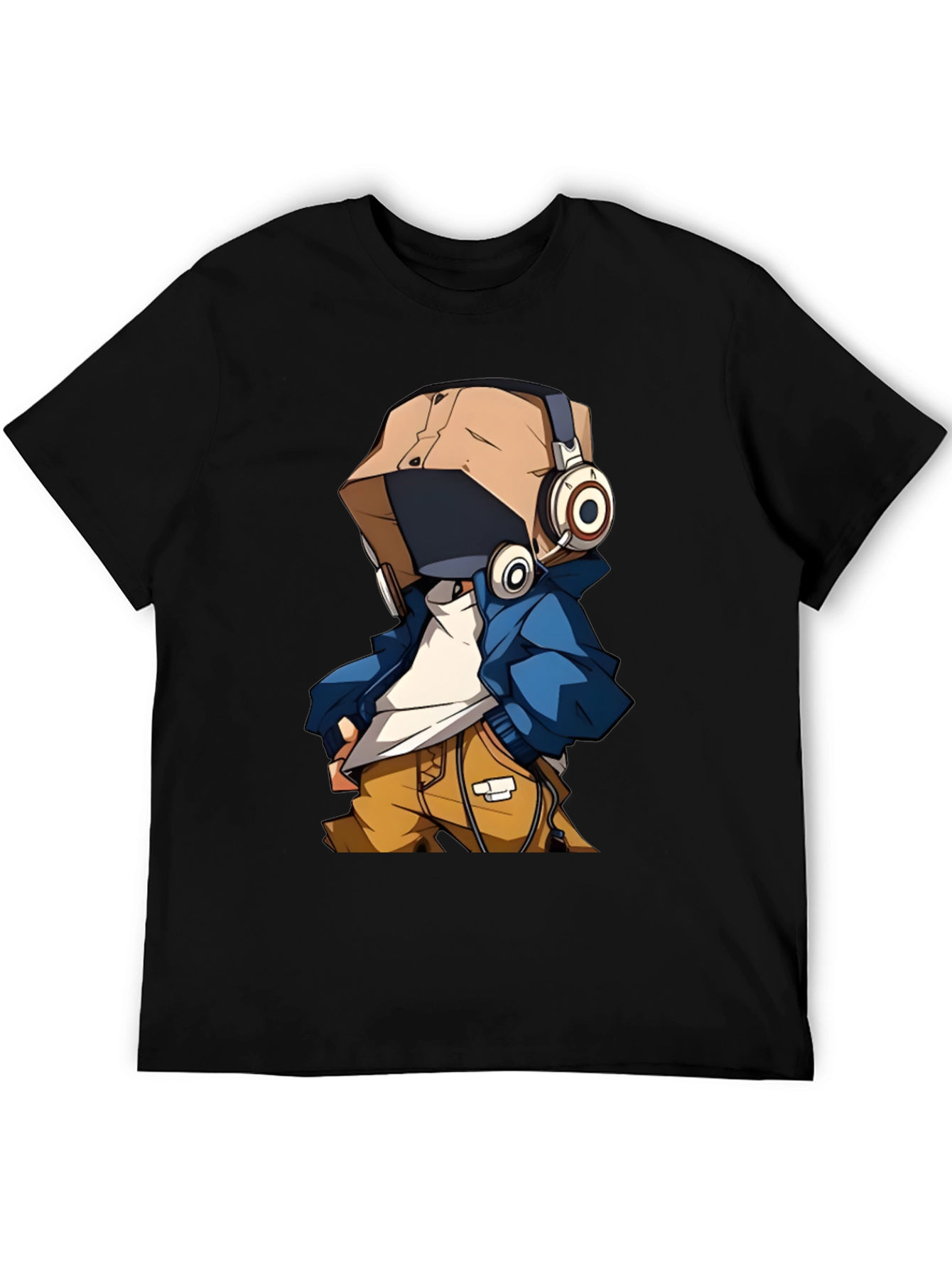Black Cool Cartoon Character T-Shirt view 5