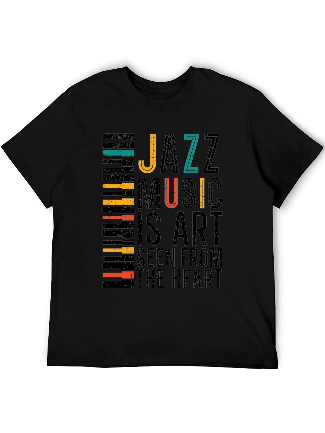 Black Jazz Music Art T-Shirt - Seen From The Heart view 5