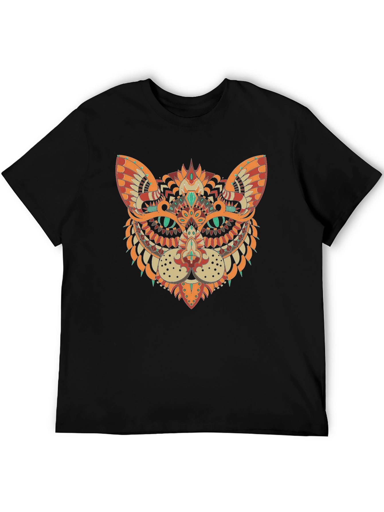 Black Mystic Cat Graphic Tee - Stylish Black T-Shirt view 5