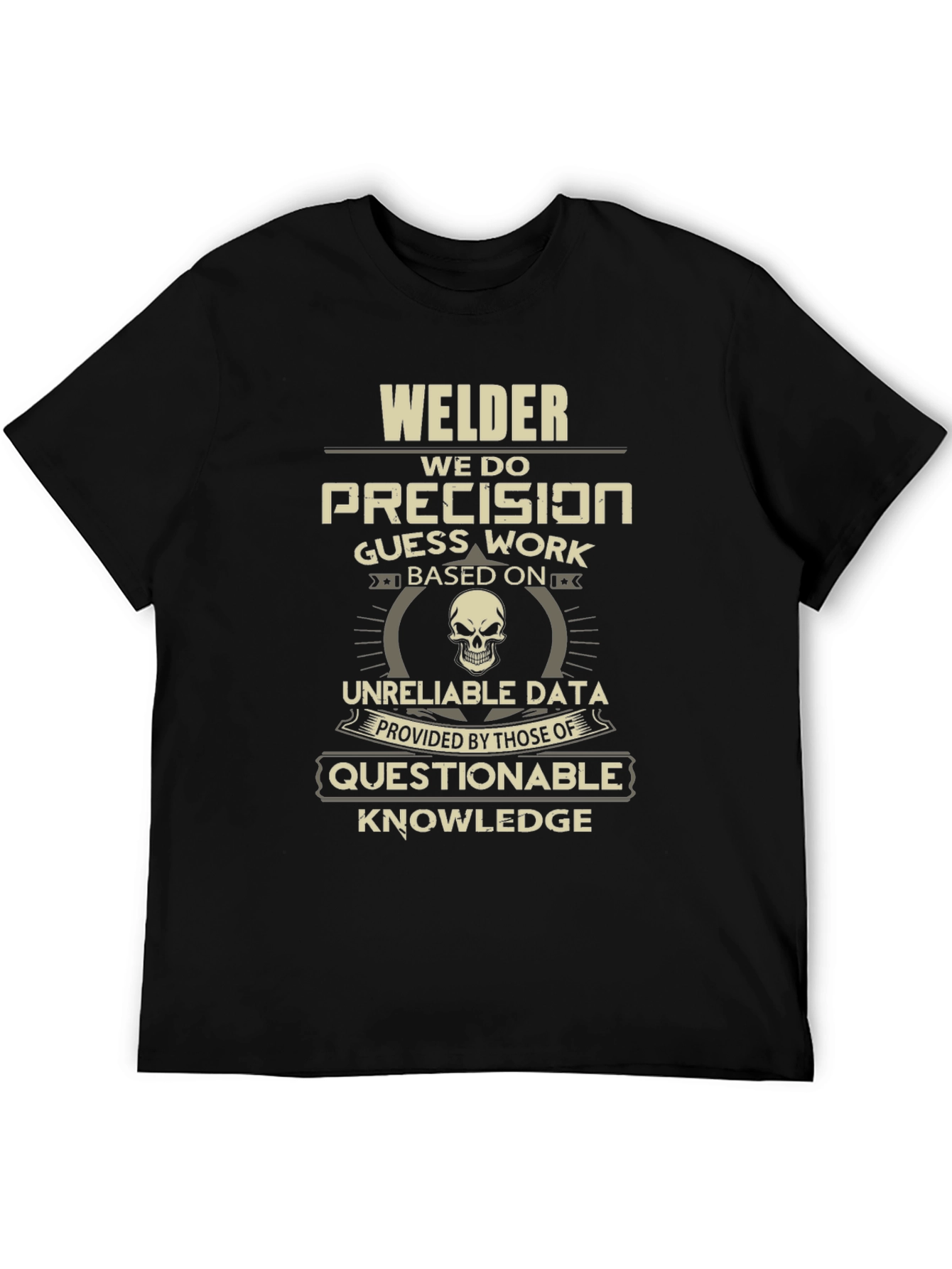 Black Welder Precision T-Shirt - Funny Welder Tee view 5