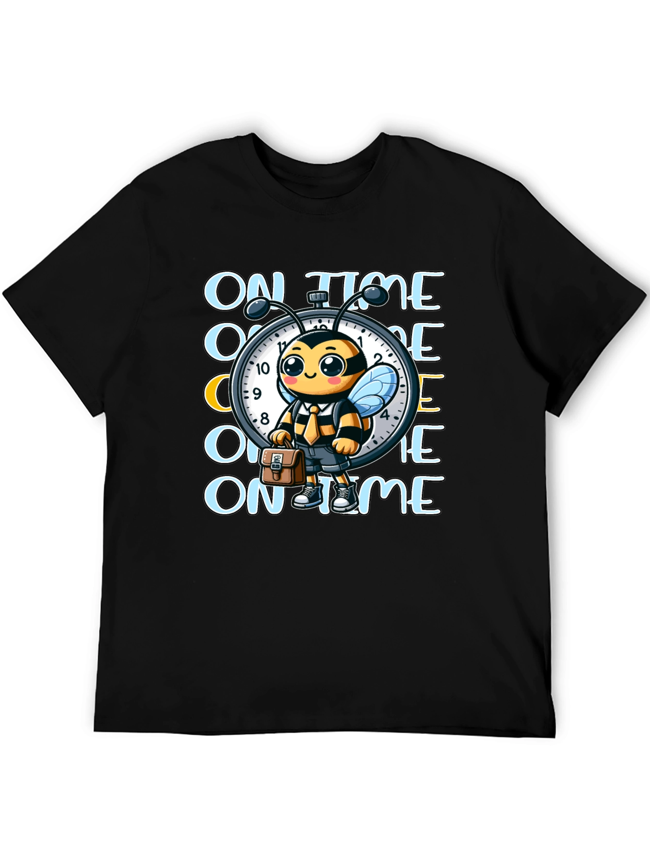 Black On Time Bee Graphic Tee view 5