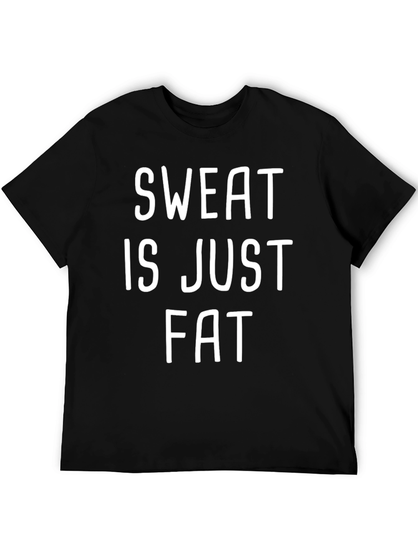 Black Sweat is Just Fat Crying Funny Workout T-Shirt view 5