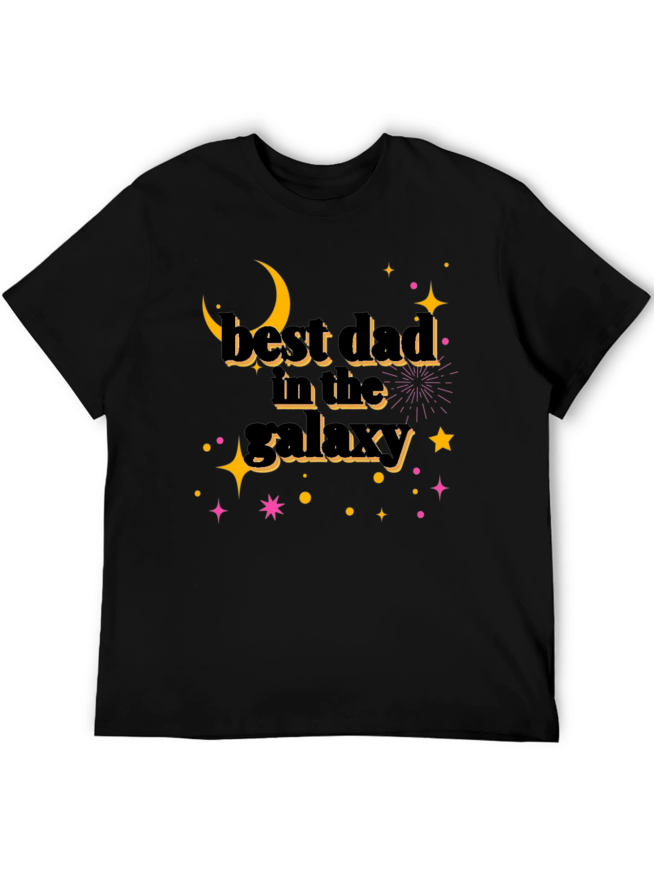 Black Best Dad in the Galaxy Black T-Shirt - Father's Day Gift view 5