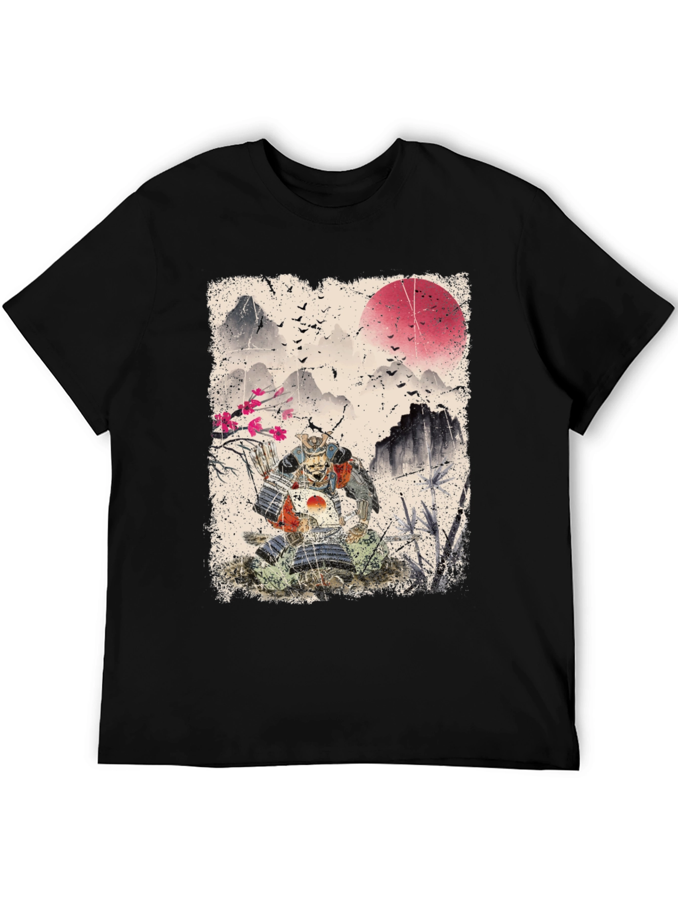Black Samurai Warrior Graphic T-Shirt view 5