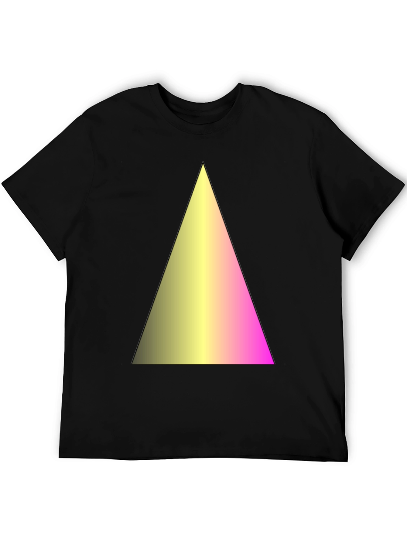 Black Gradient Triangle Graphic Black T-Shirt view 5