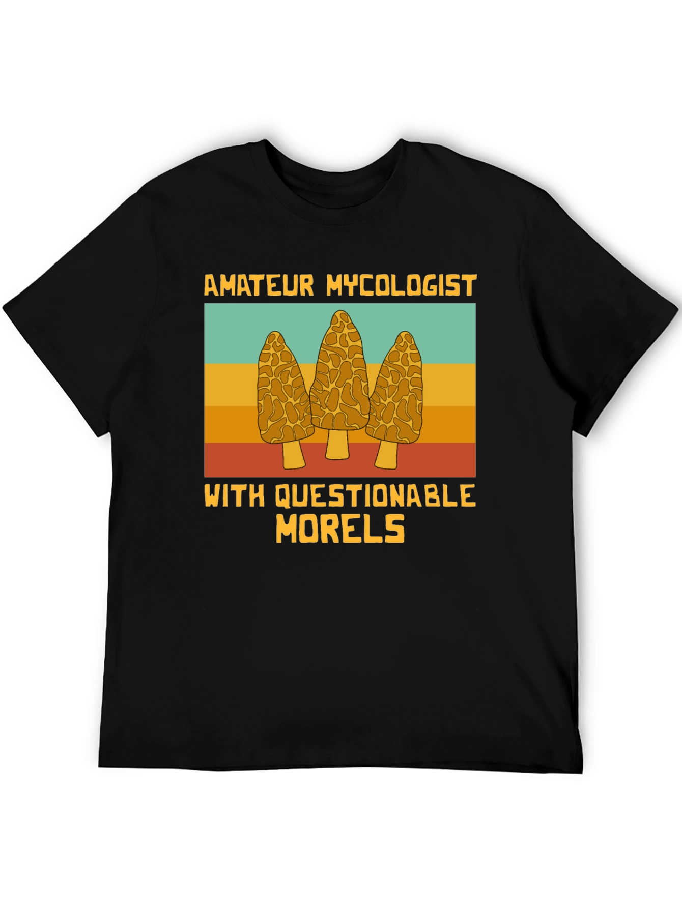 Black Amateur Mycologist Morels T-Shirt view 5