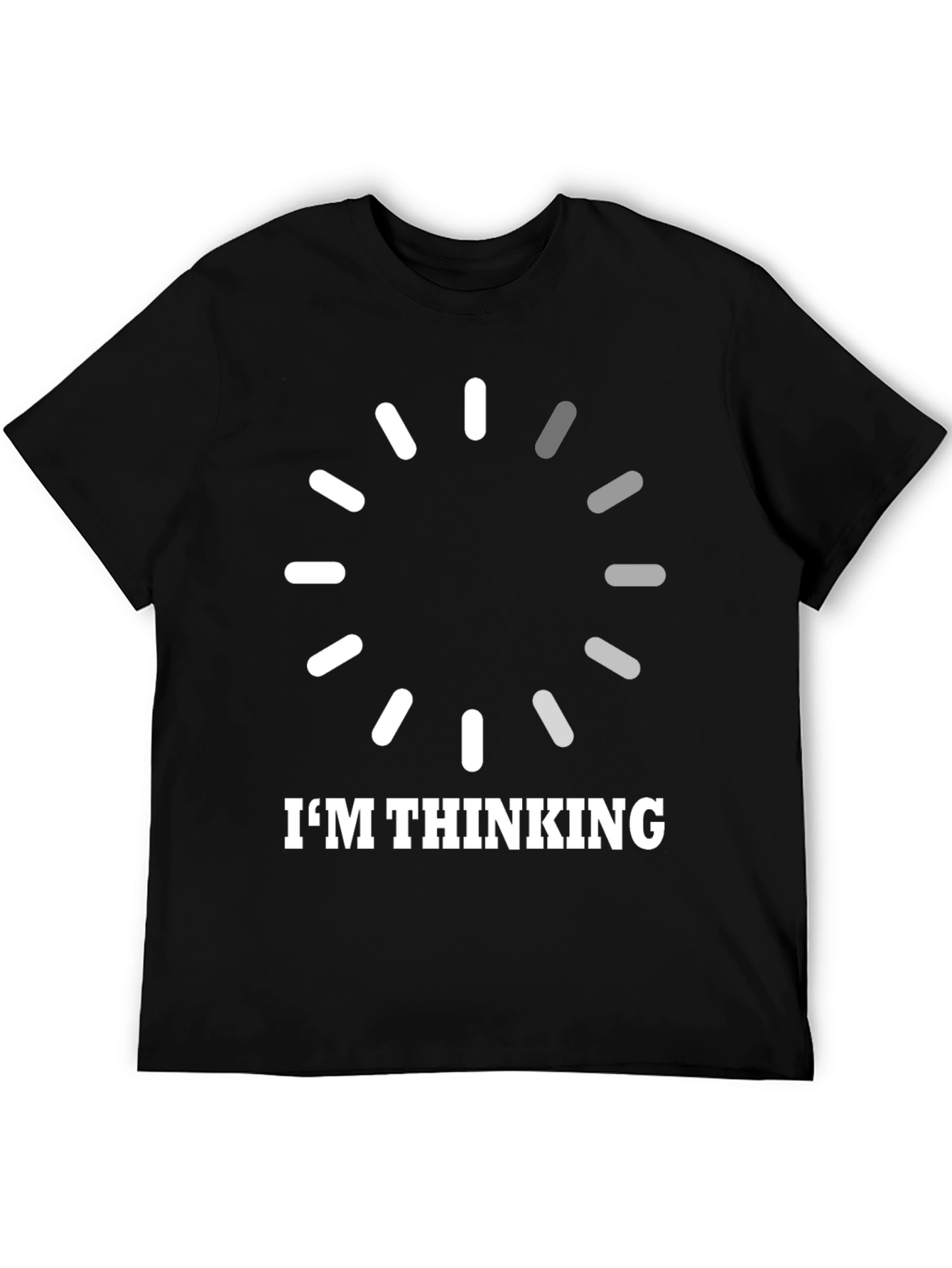Black I'm Thinking Loading Circle Graphic T-Shirt view 5