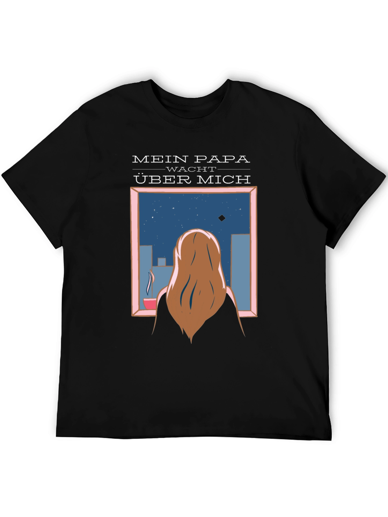 Black Mein Papa Wacht Über Mich T-Shirt view 5