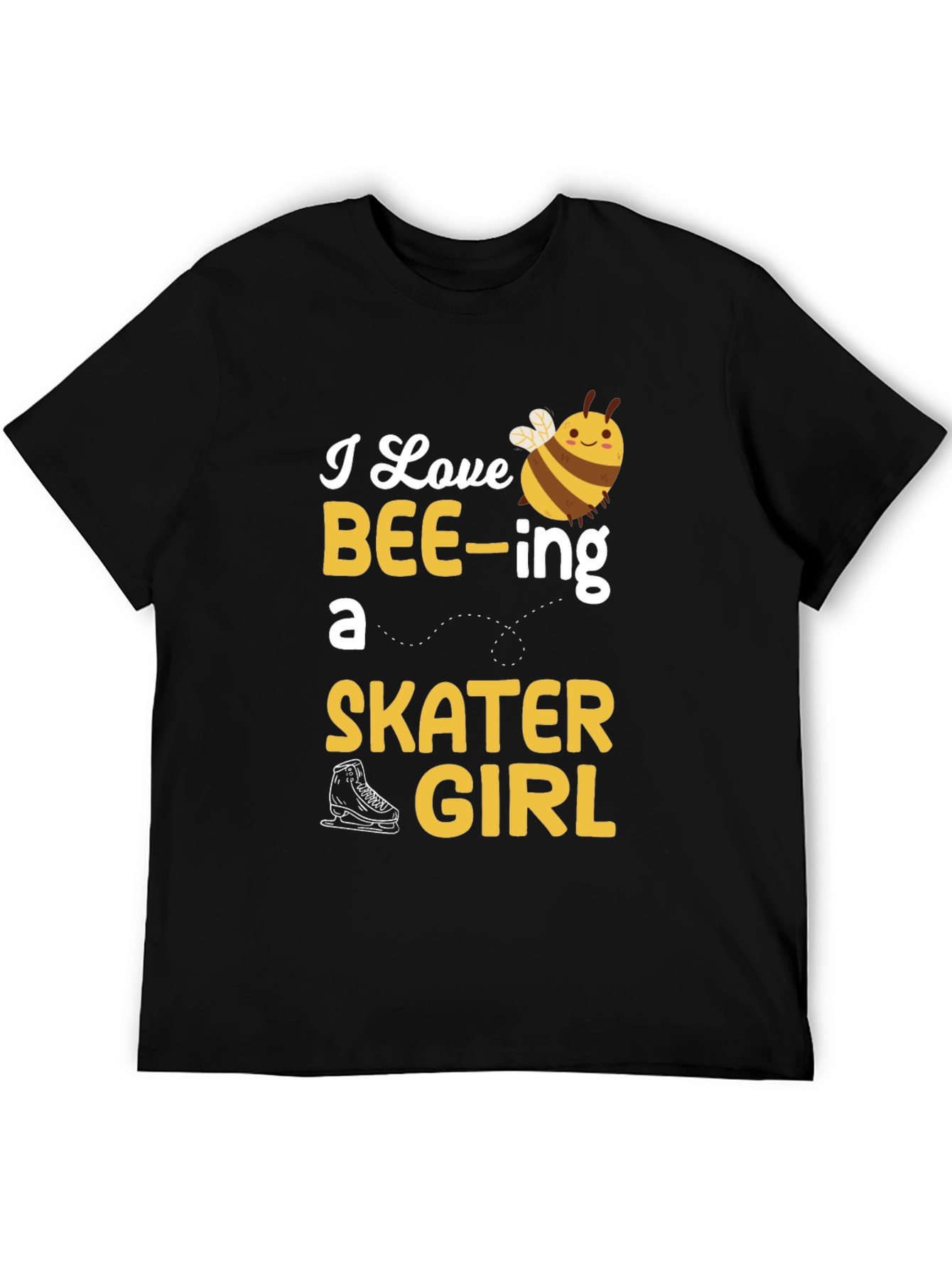 Black I Love BEE-ing a Skater Girl T-Shirt view 5