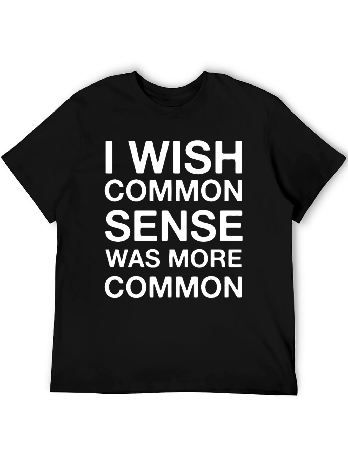 Black Funny "I Wish Common Sense" Graphic Tee - Black view 5