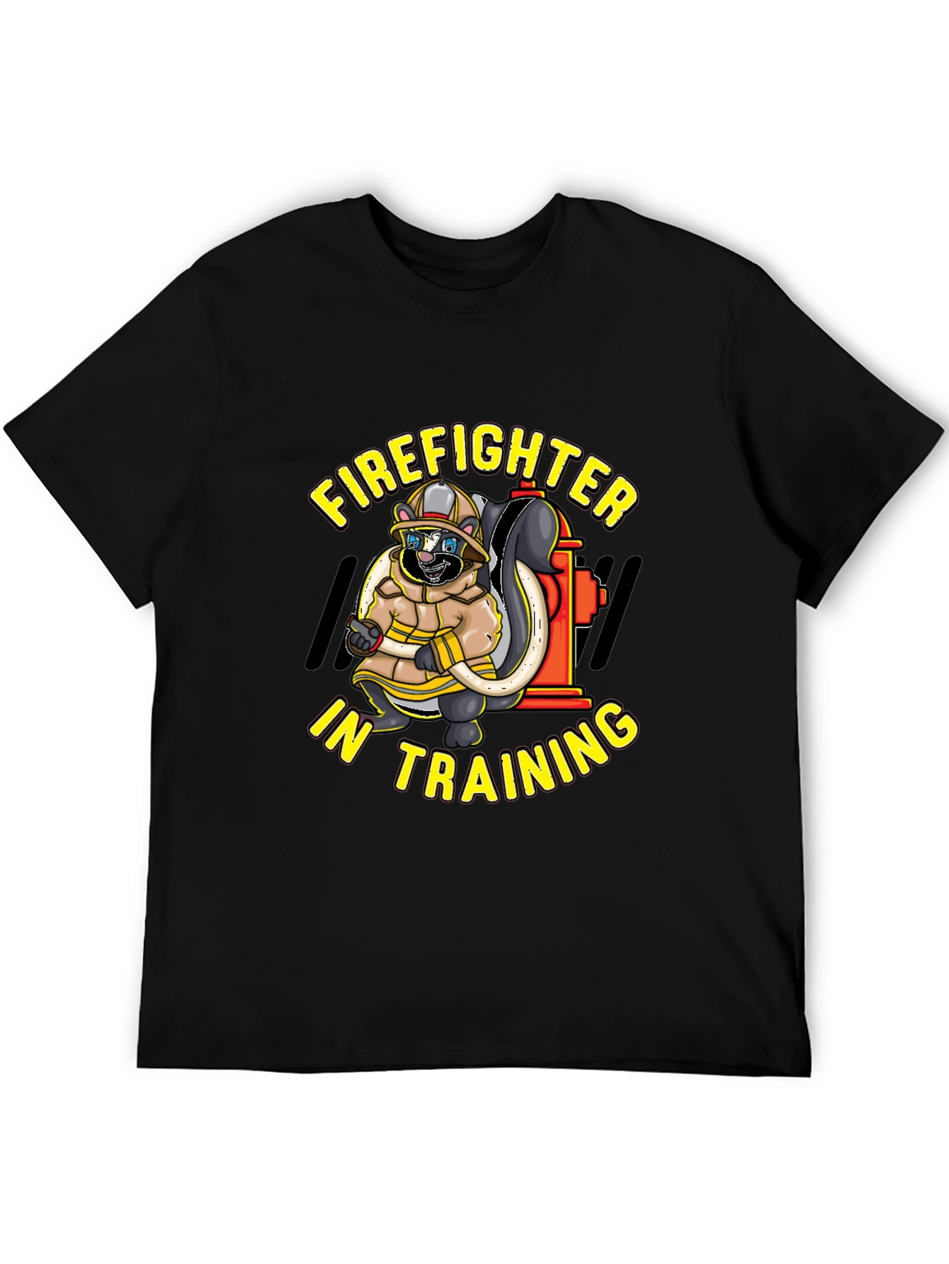 Black Firefighter Skunk in Training T-Shirt view 5
