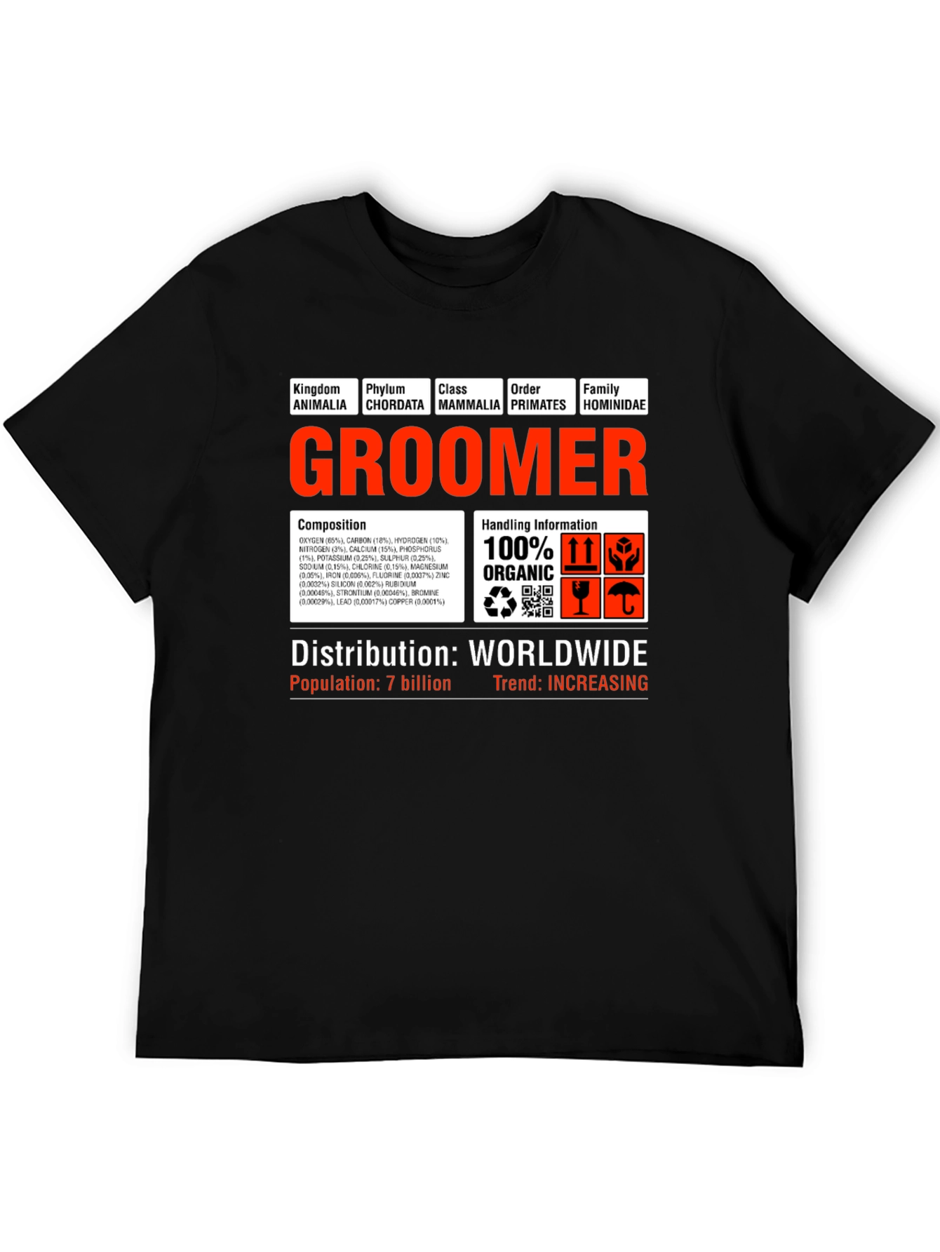 Black Groomer T-Shirt - 100% Organic view 5