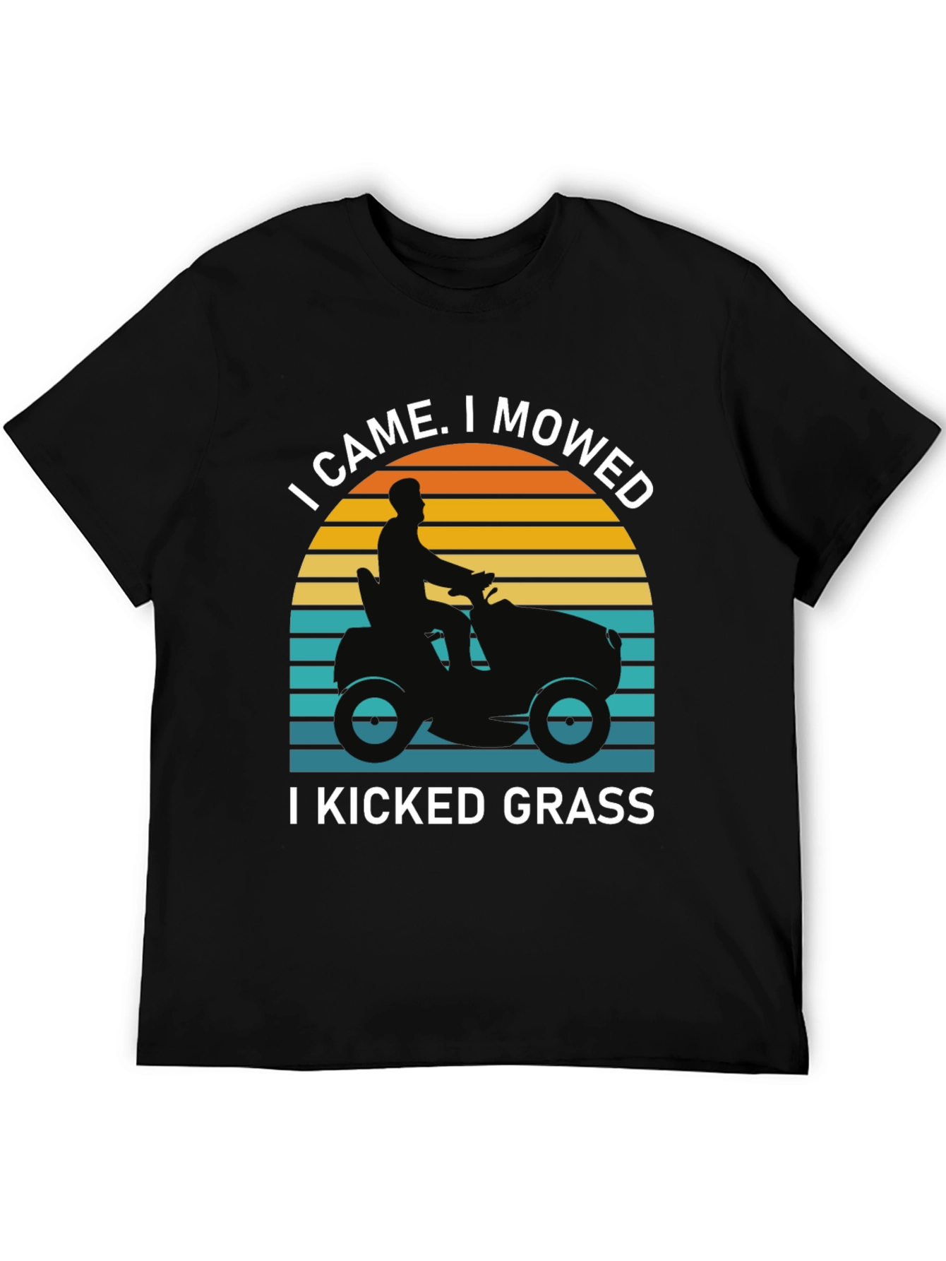 Black I Came I Mowed I Kicked Grass Black T-Shirt view 5