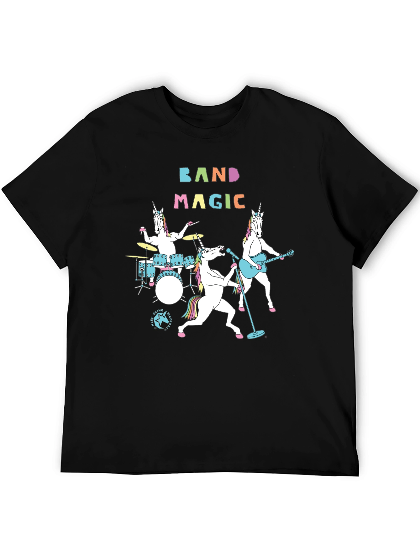 Black Band Magic Unicorn Graphic T-Shirt view 5