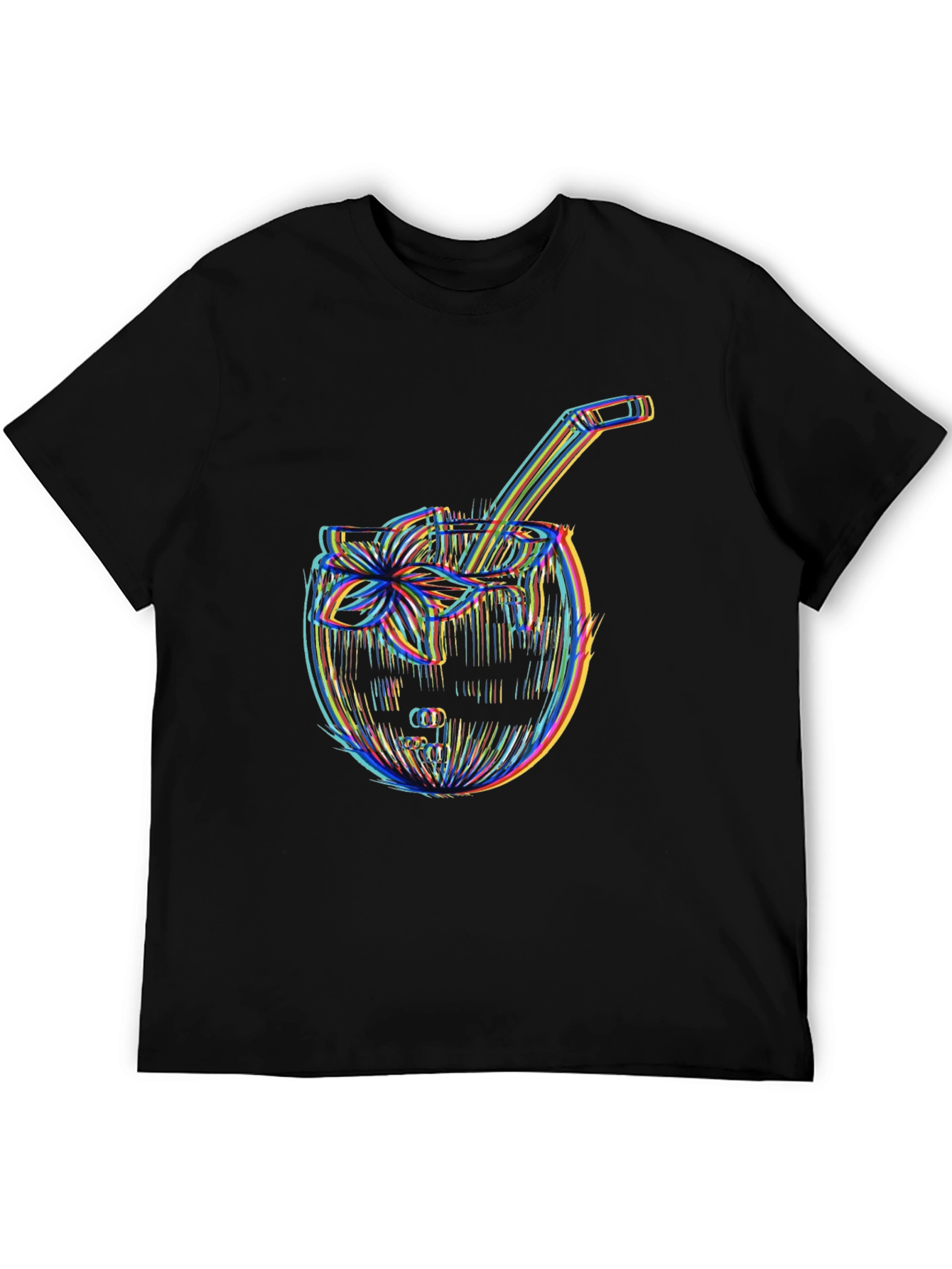 Black Cool Coconut Cocktail T-Shirt view 5