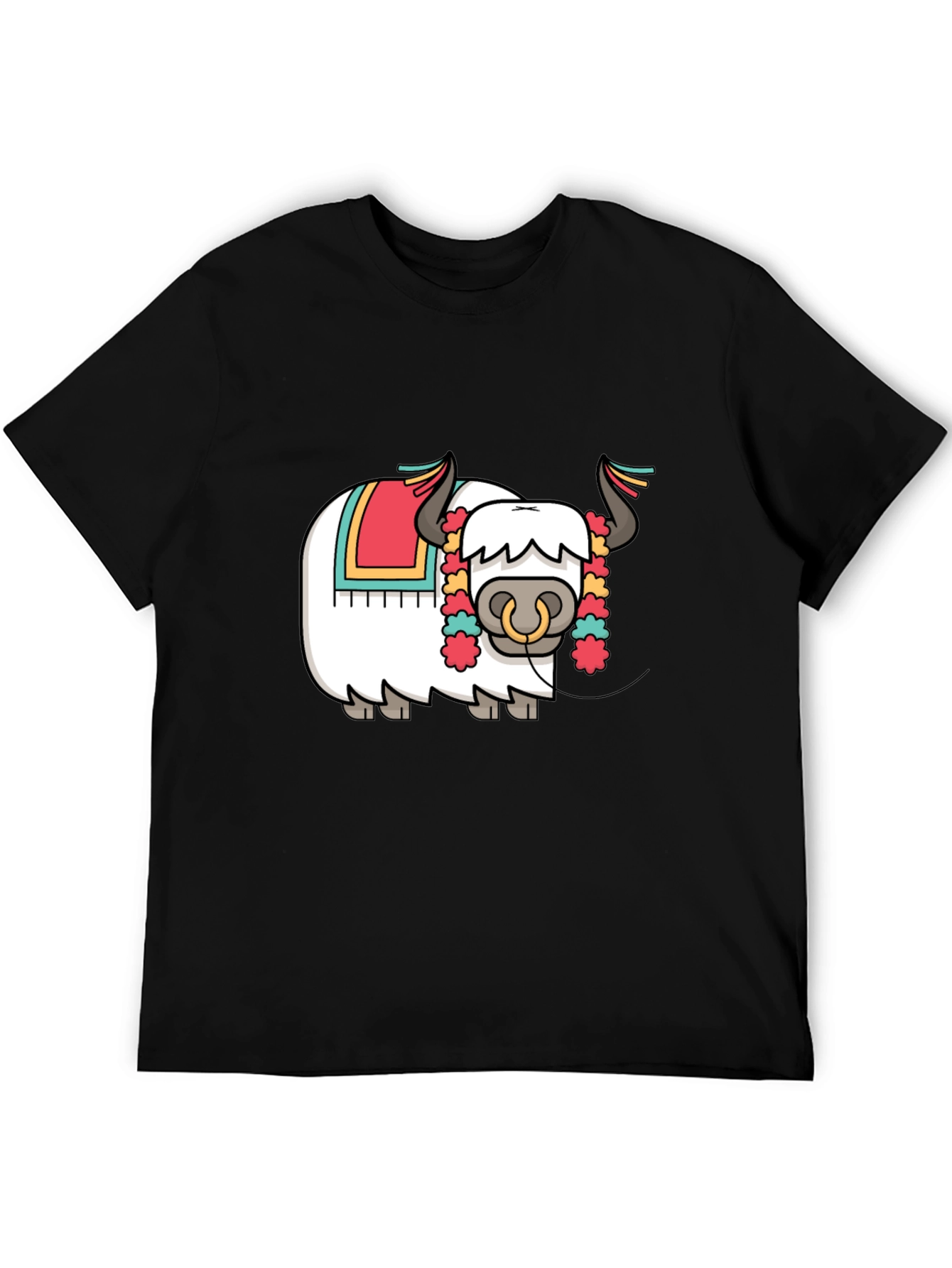 Black Yak Cartoon Graphic T-Shirt - Fun & Unique Design view 5