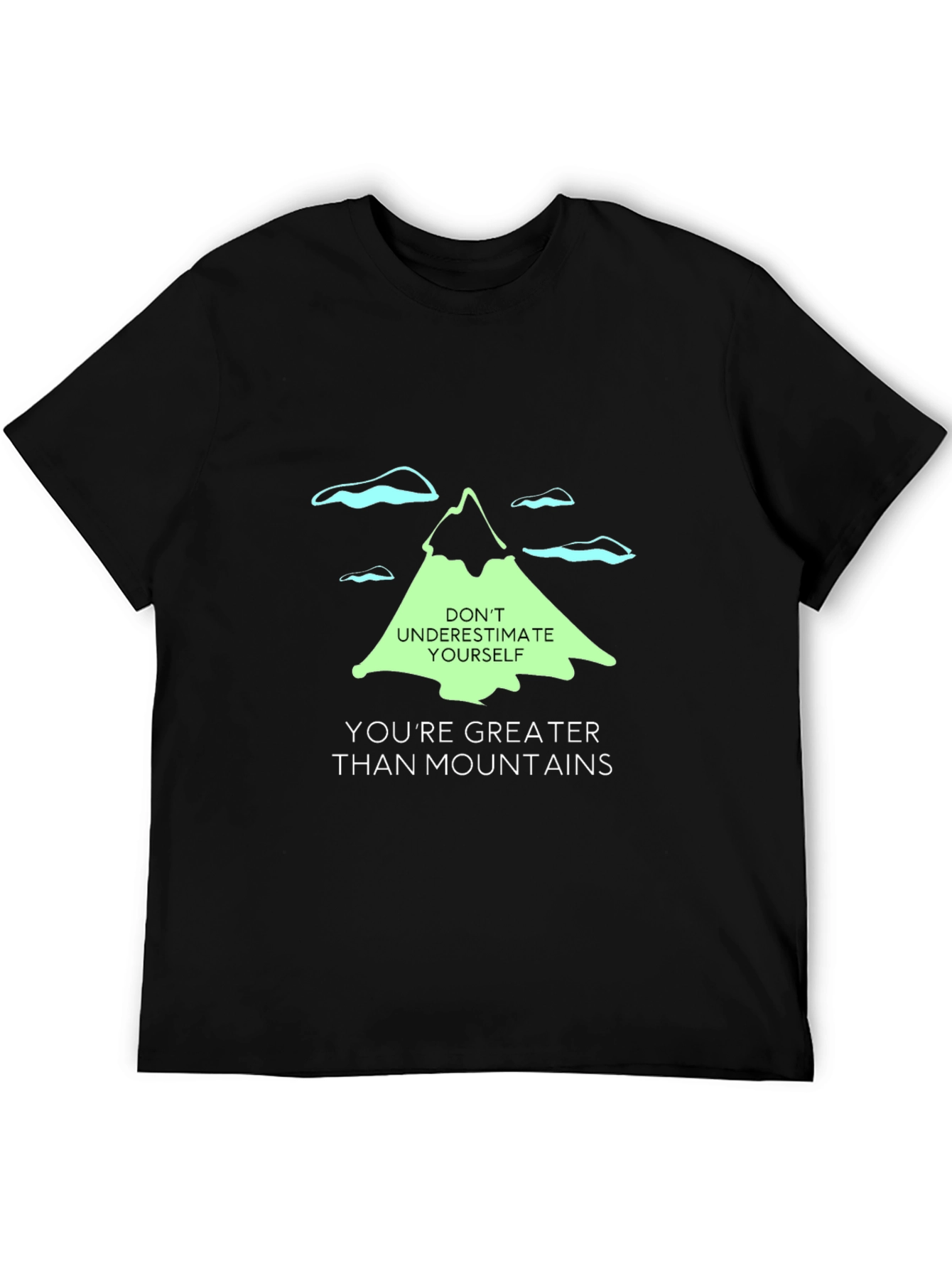 Black Motivational Graphic Tee - Greater Than Mountains view 5