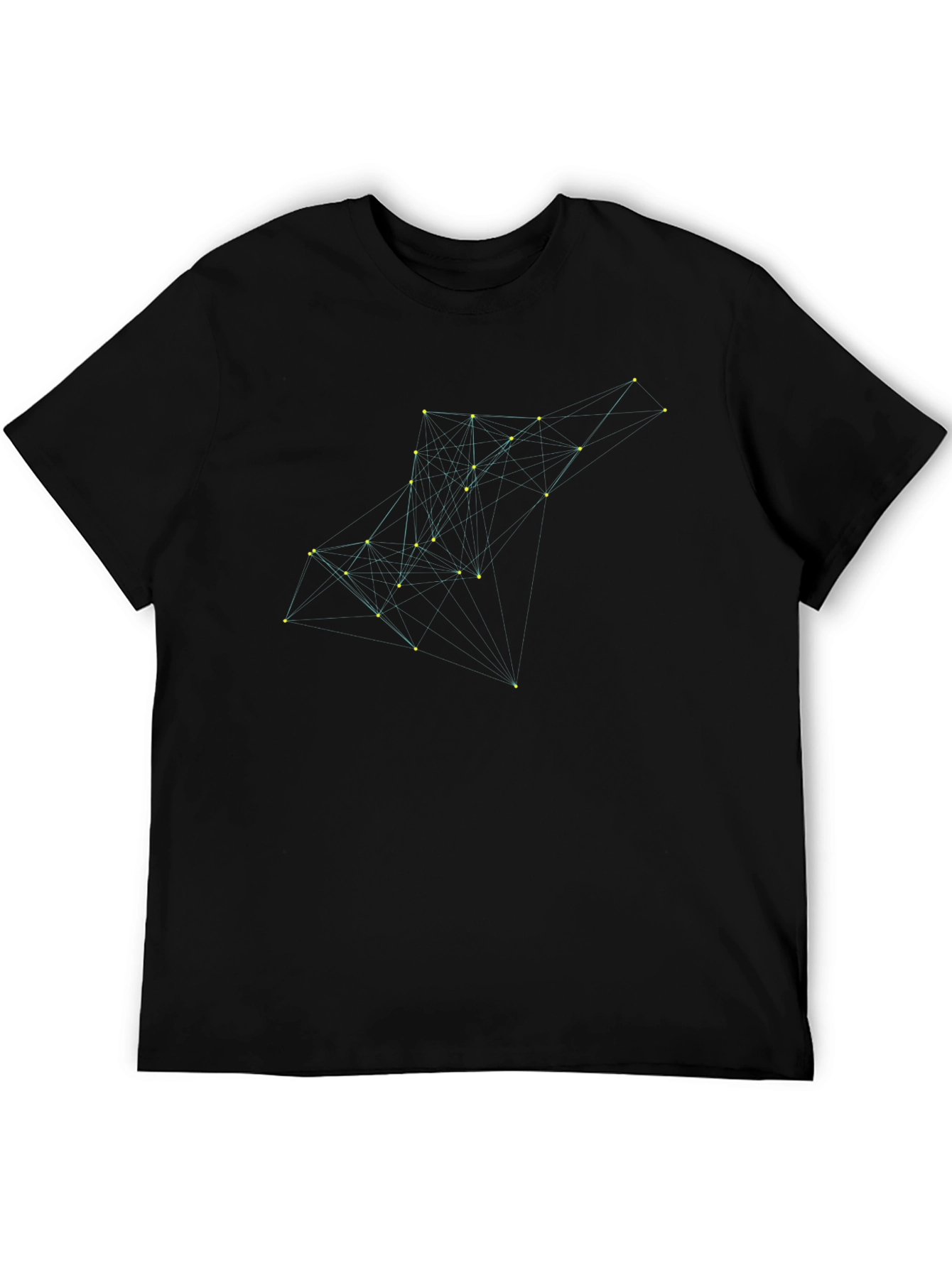 Black Geometric Connection Black T-Shirt view 5