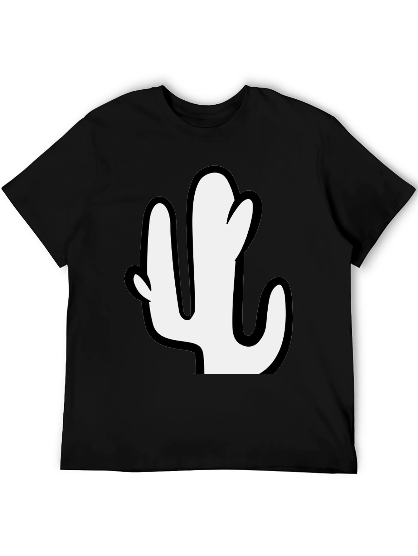 Black Cactus Graphic Print Tee - Casual Style view 5