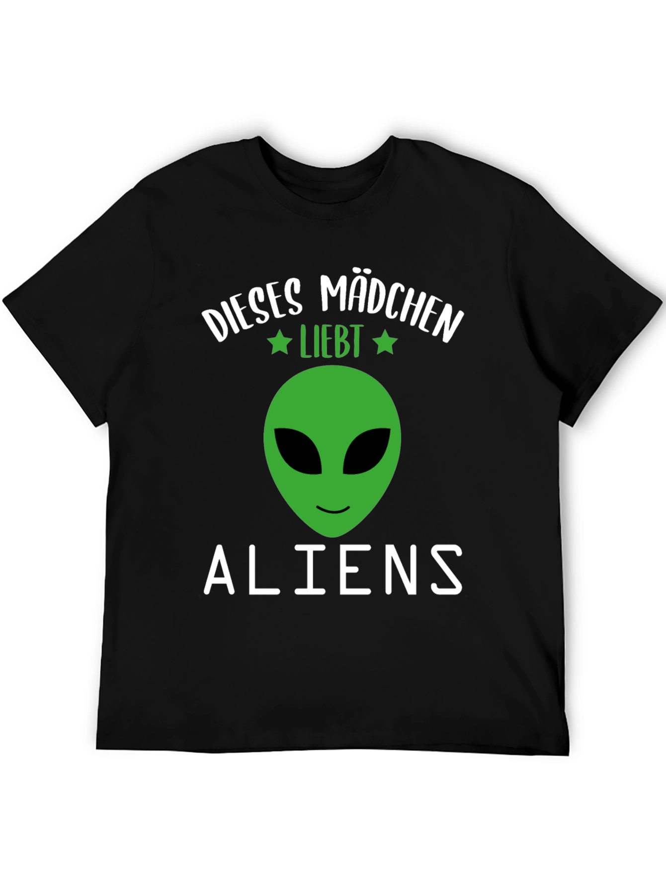 Black This Girl Loves Aliens Graphic T-Shirt view 5