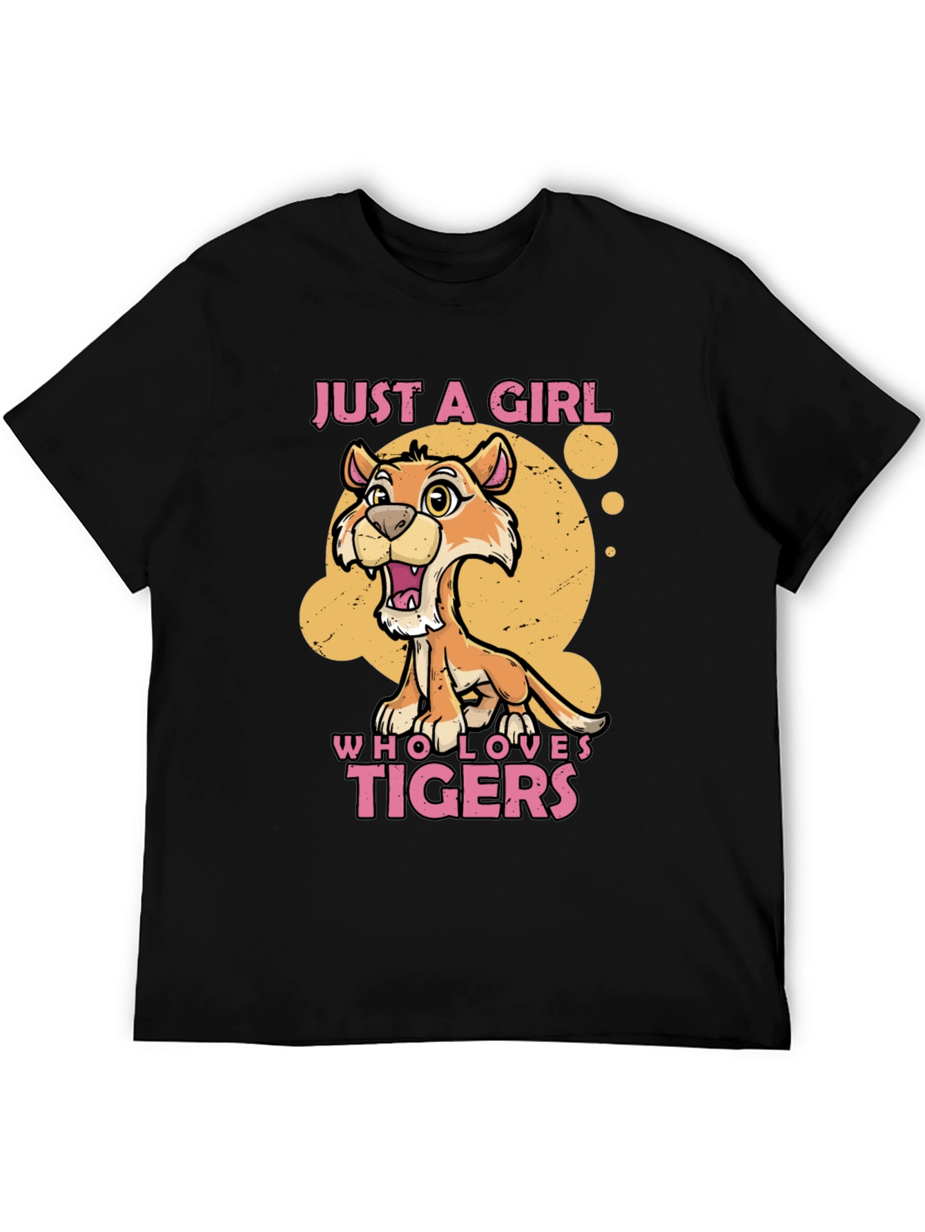 Black Just A Girl Who Loves Tigers T-Shirt view 5