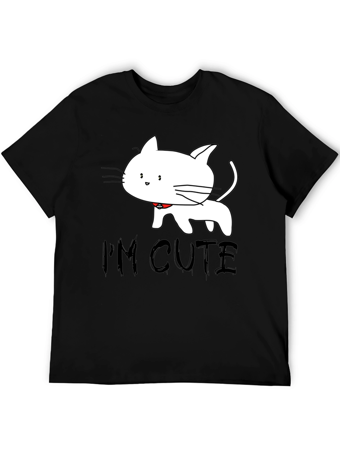 Black Cute Cat T-Shirt - I'm Cute view 5