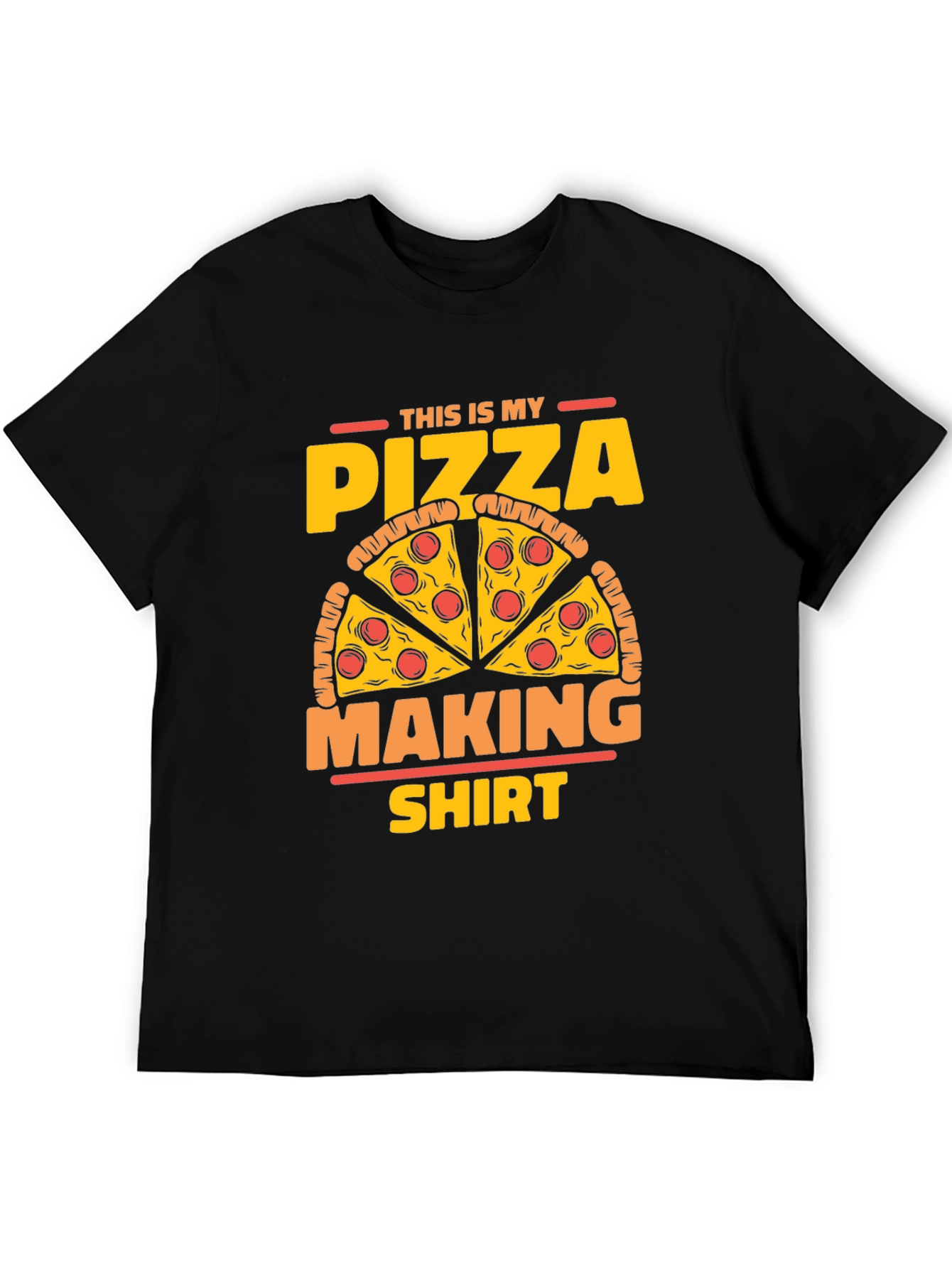 Black Pizza Making T-Shirt - Funny Graphic Tee view 5