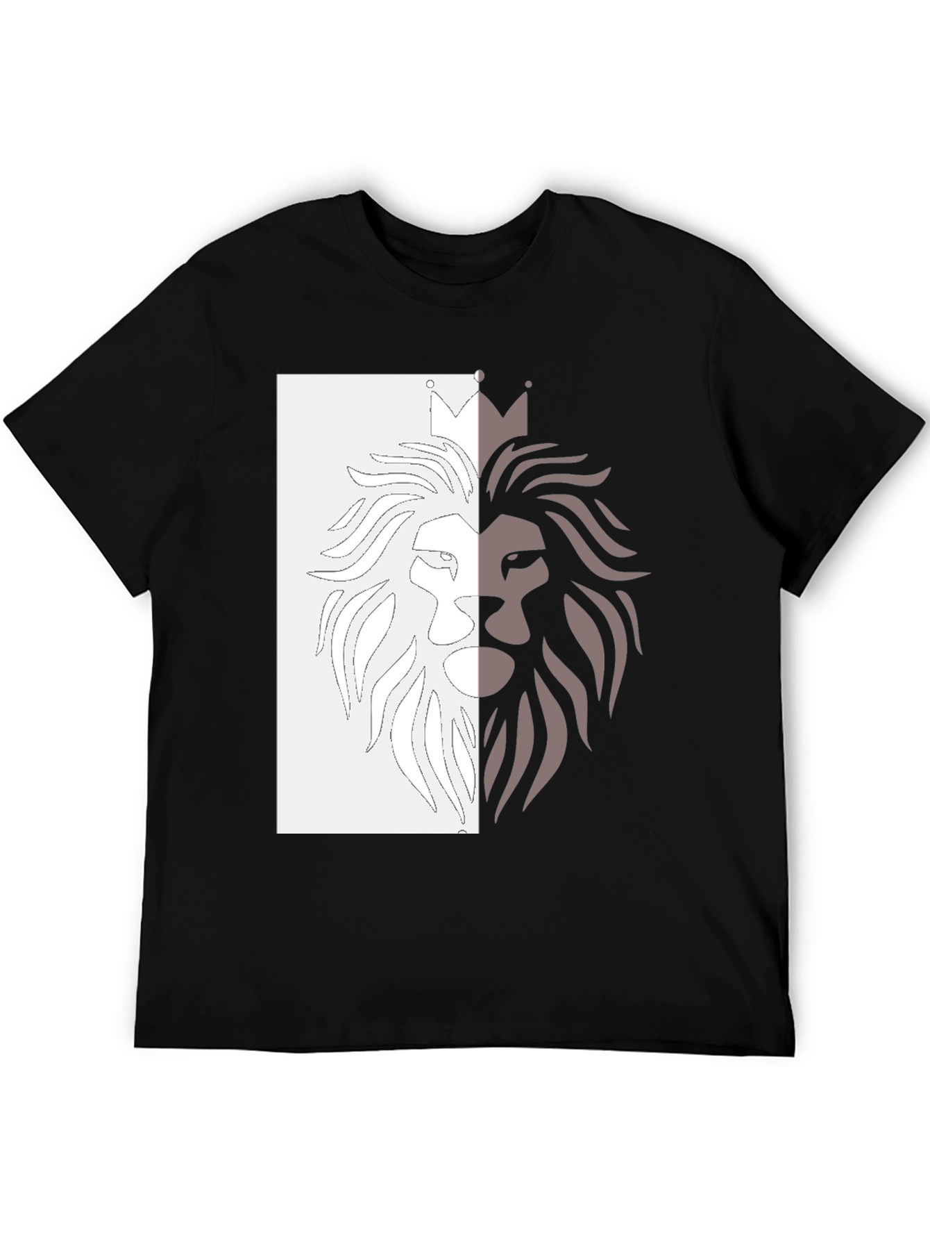 Black Lion King Graphic Tee - Black Cotton Casual T-Shirt view 5