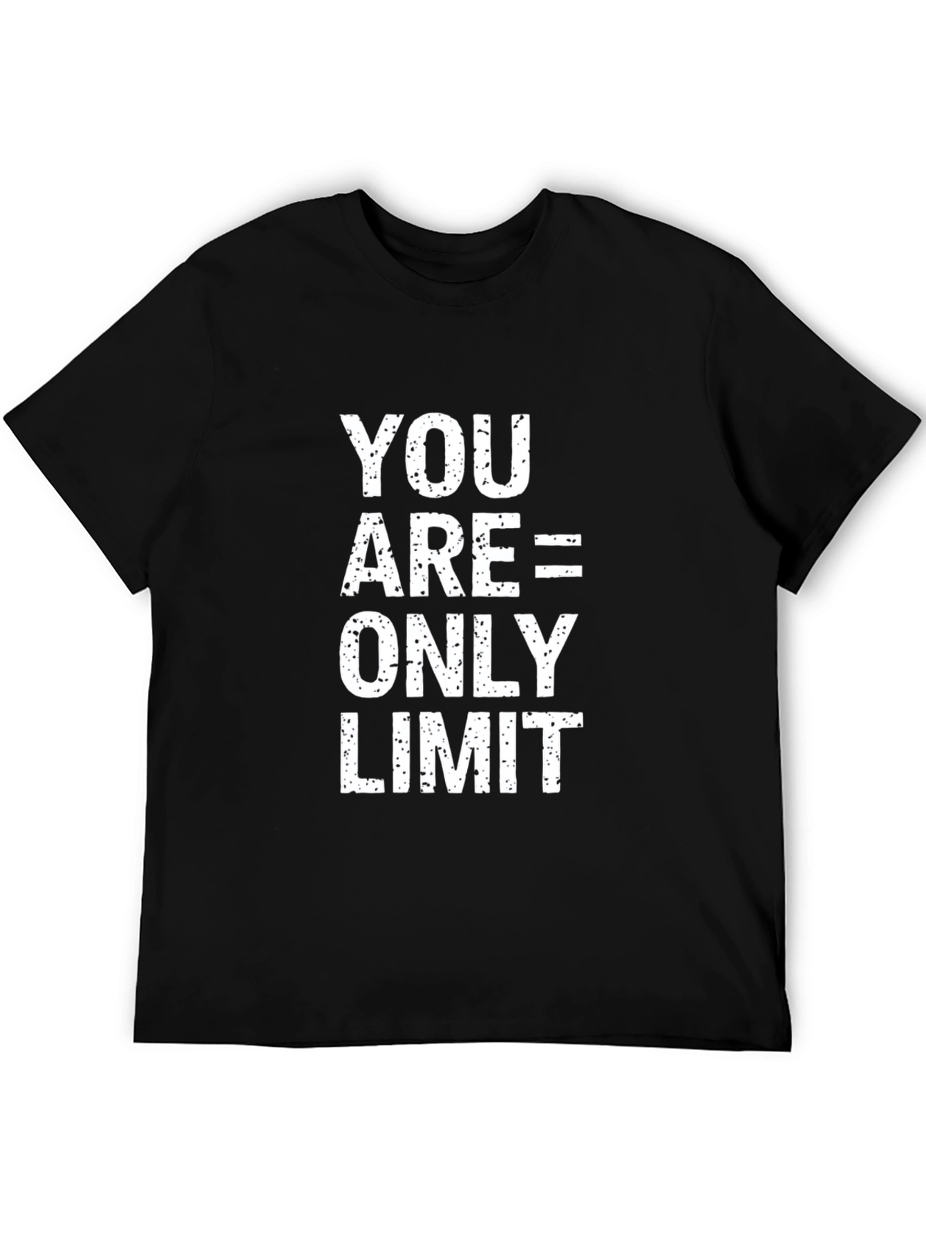 Black Motivational T-Shirt: You Are The Only Limit Black Tee view 5